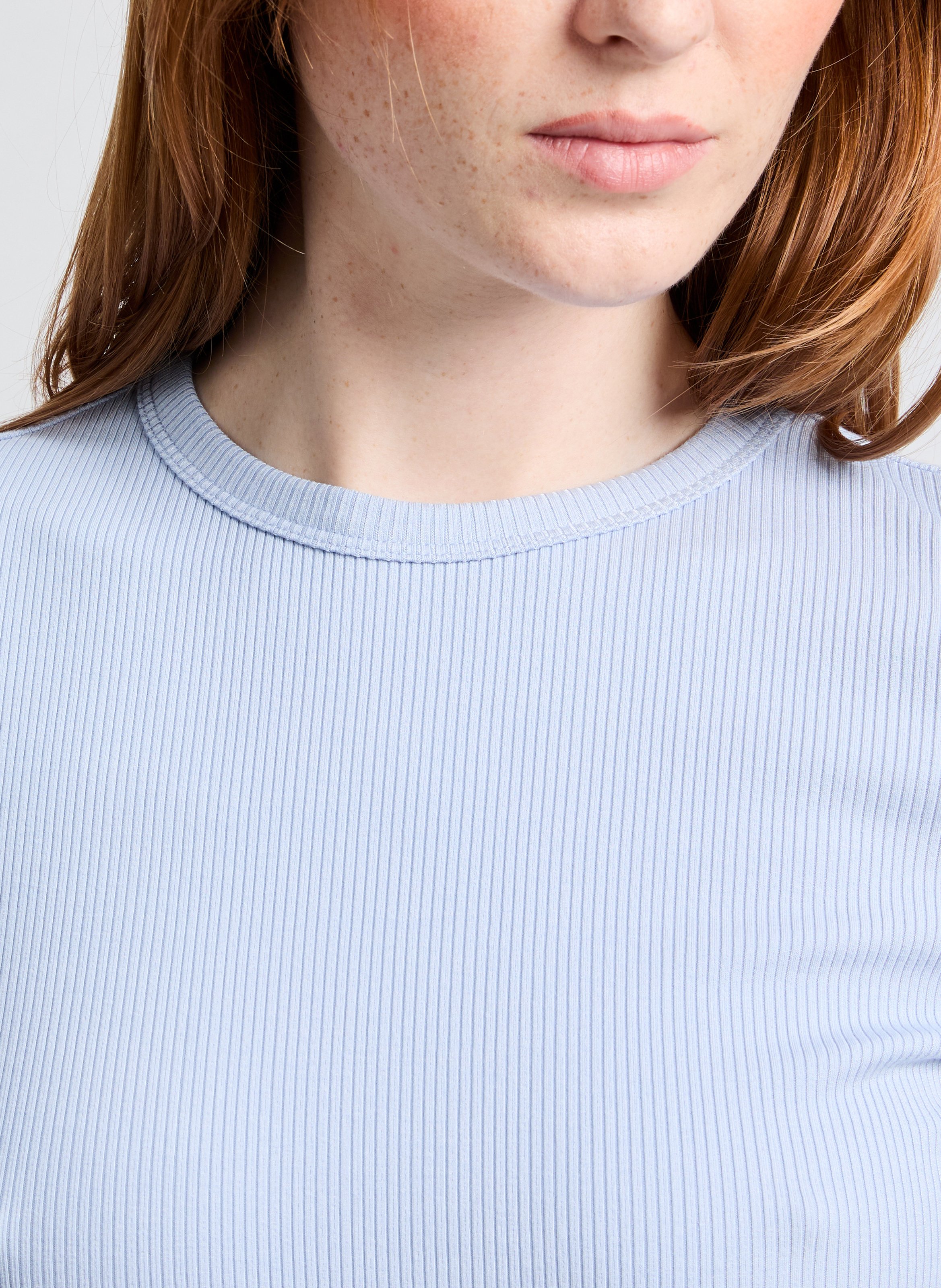 T-shirt slim côtelé CALVIN KLEIN Bleu