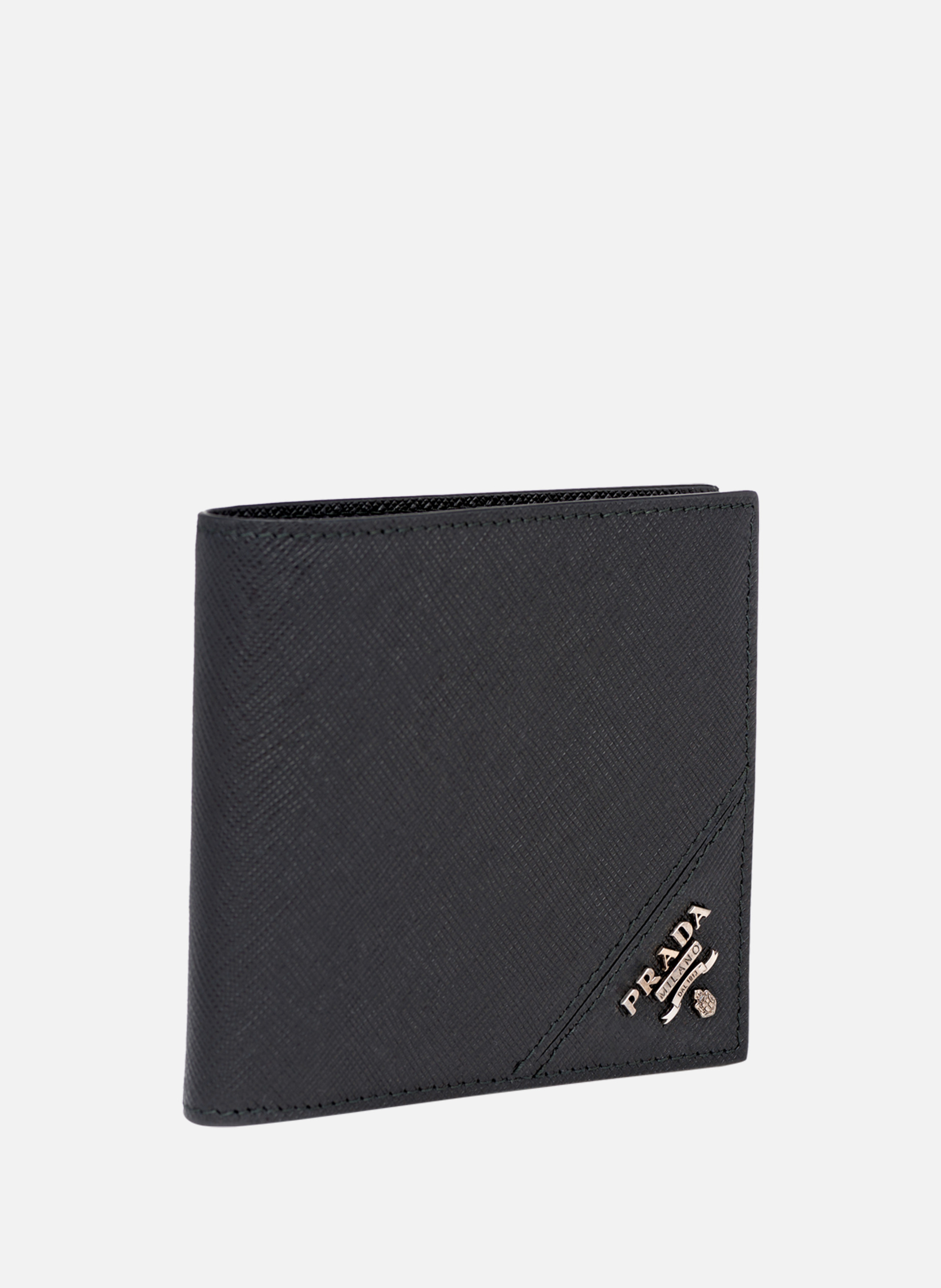 Portefeuille en cuir saffiano avec porte-monnaie PRADA Noir