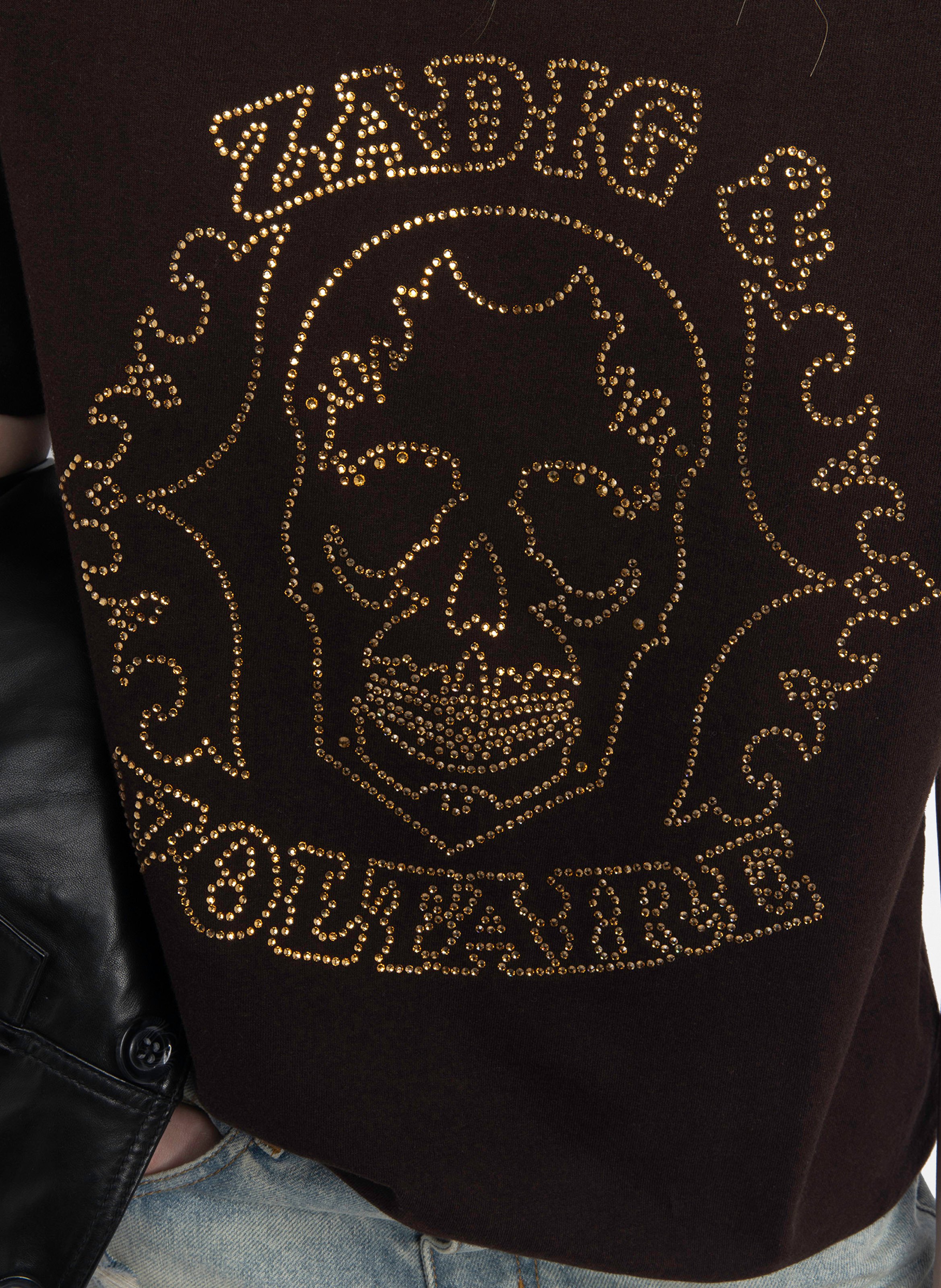 Tee-shirt oversize à motif strass edwin ZADIG&VOLTAIRE Marron