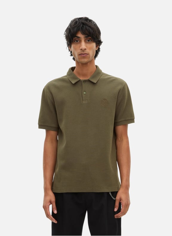 Polo en nid d'abeille avec blason Vert by THE KOOPLES THE KOOPLES Polo en nid d'abeille avec blason Vert