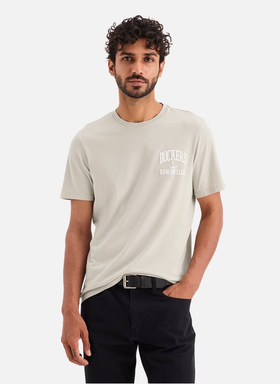 Cotton Logo T-shirt Beige by DOCKERS DOCKERS Cotton Logo T-shirt Beige