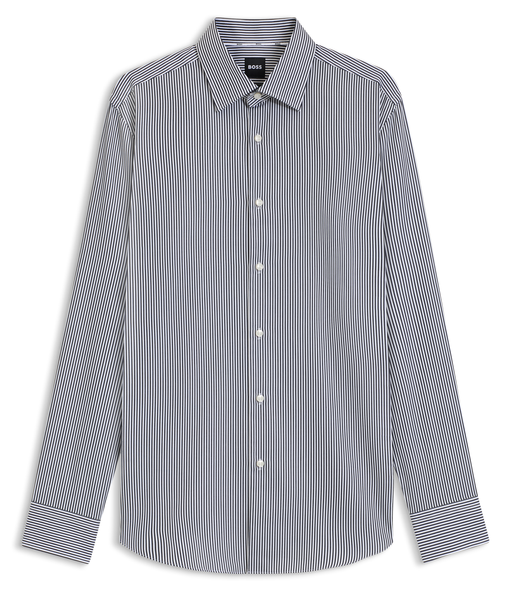 Chemise slim-fit rayée en coton BOSS Bleu