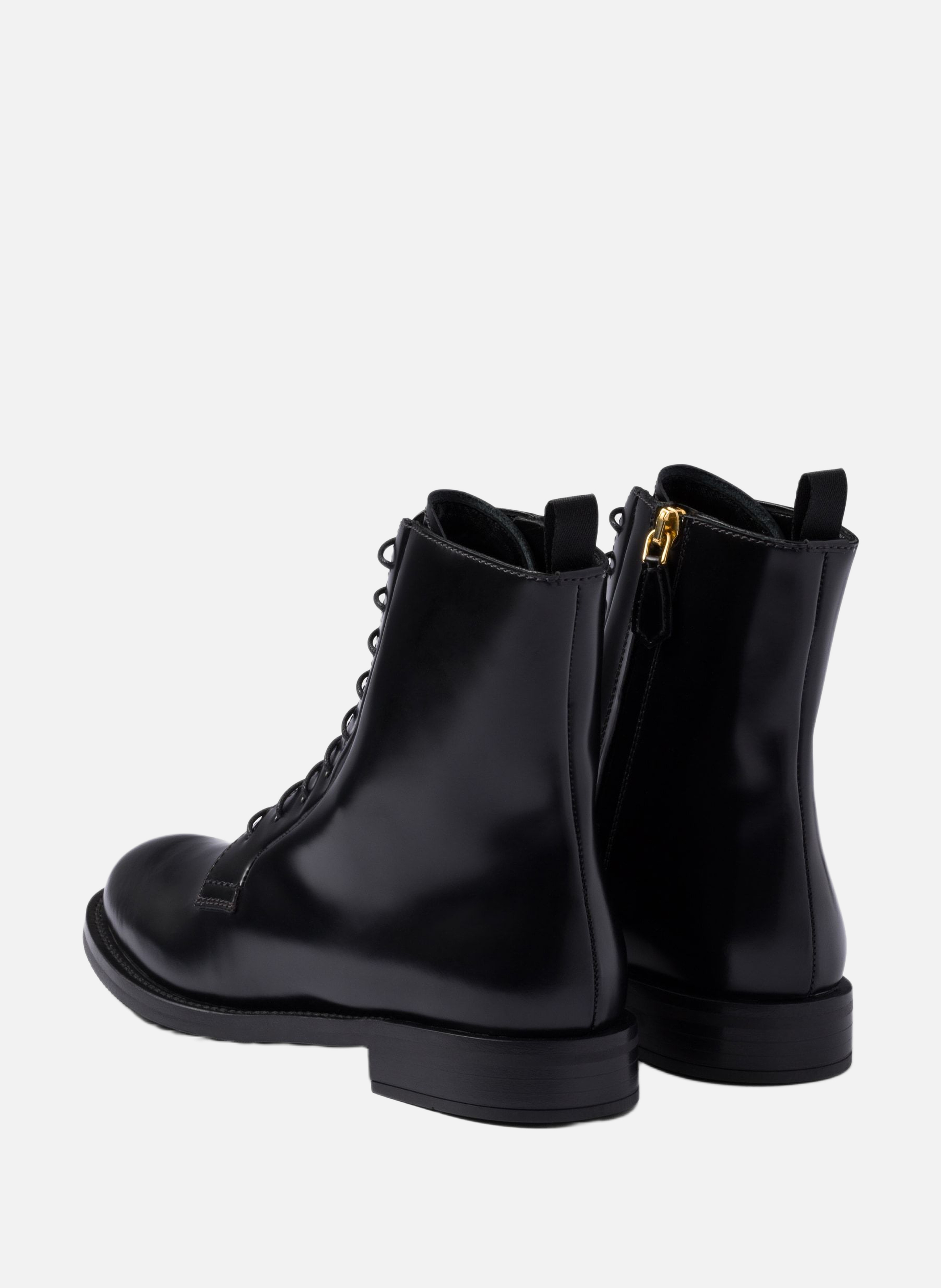 Bottines en cuir brossé PRADA Noir