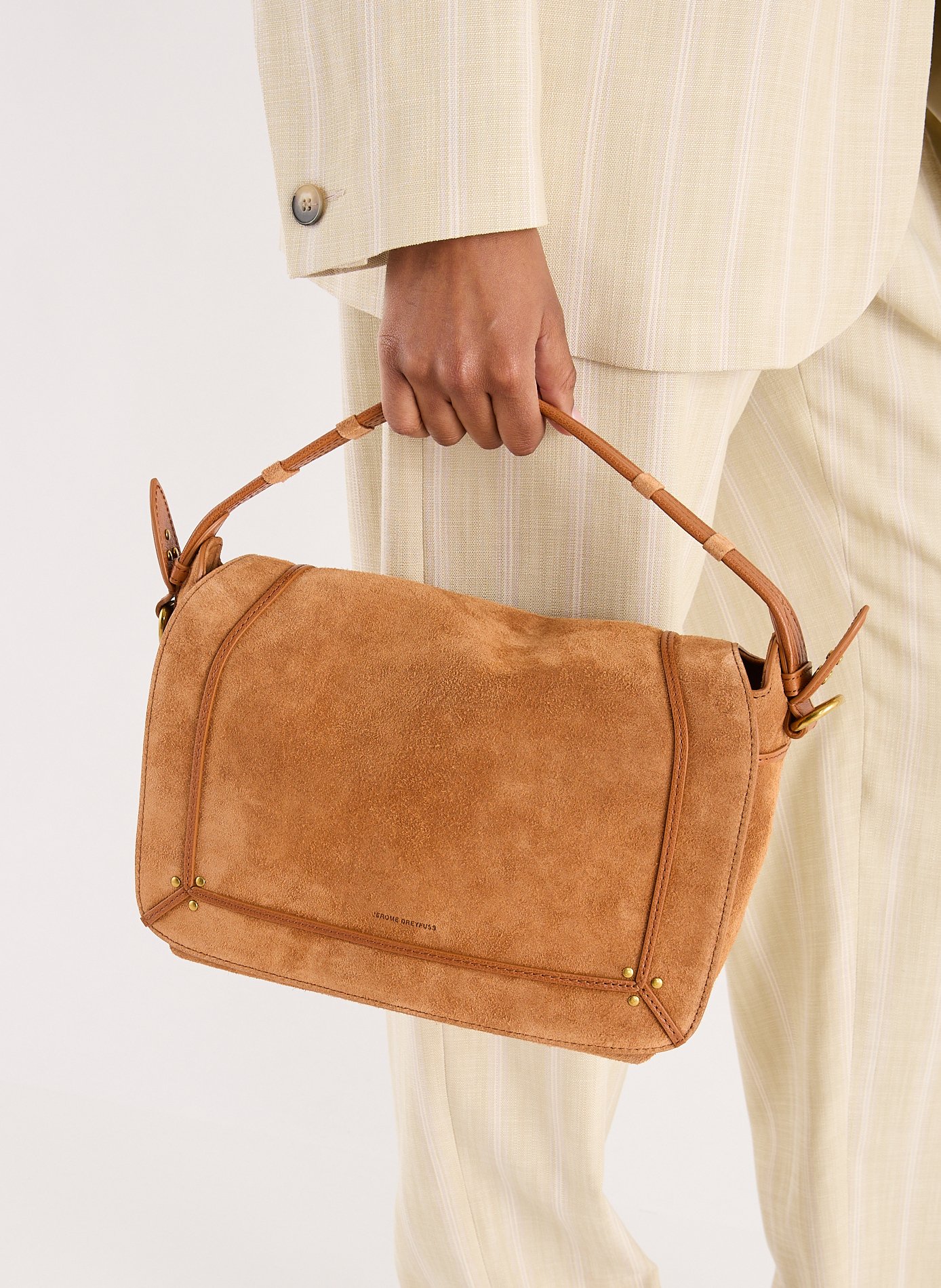 Sac à bandoulière Pepito M en croûte de cuir JÉRÔME DREYFUSS Marron