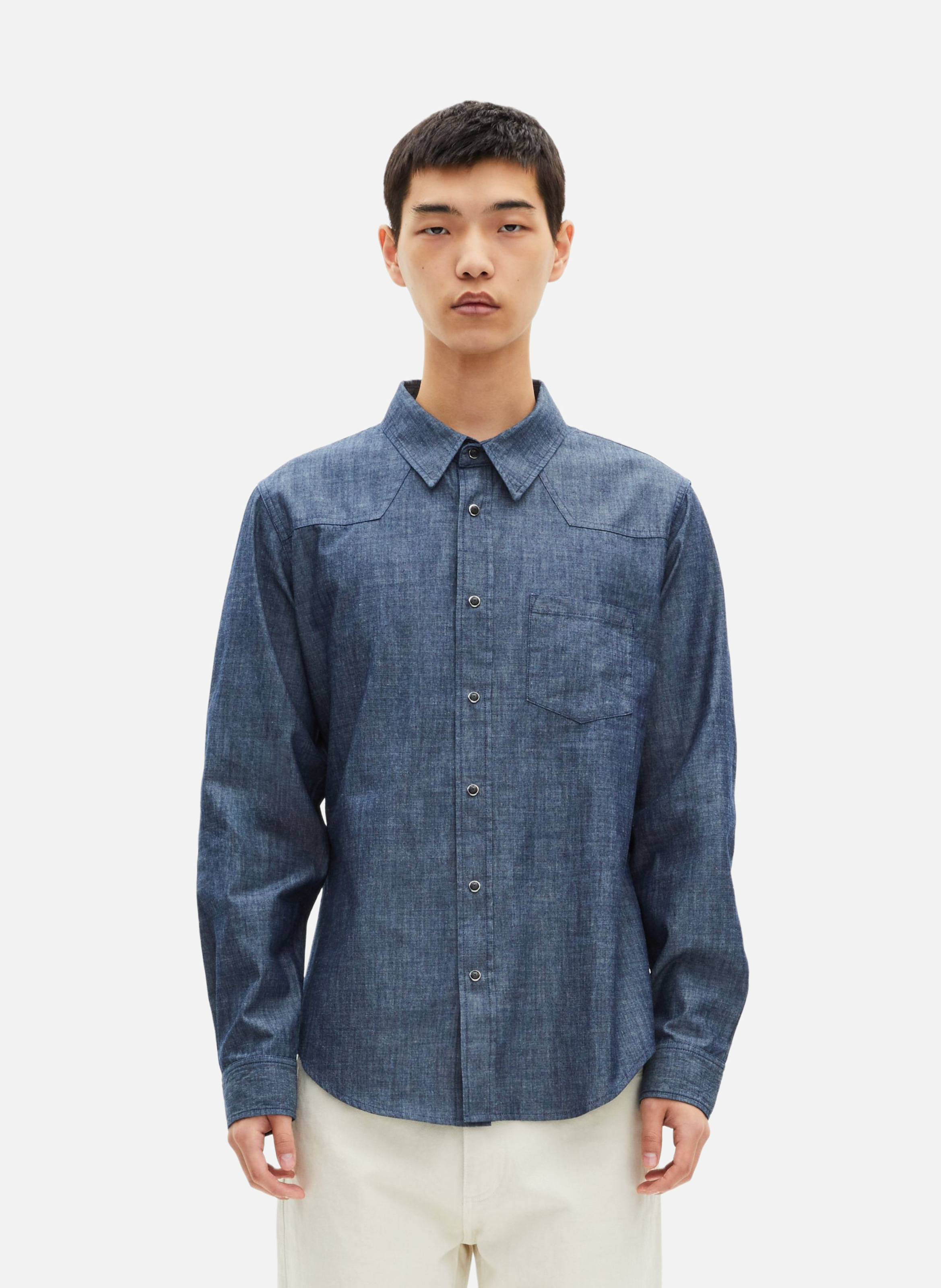 THE KOOPLES Chemise en denim brut Bleu