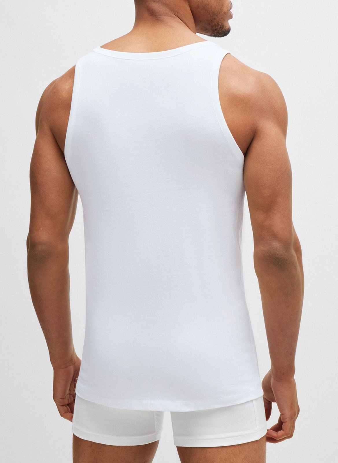 Débardeur col rond en coton BOSS Blanc