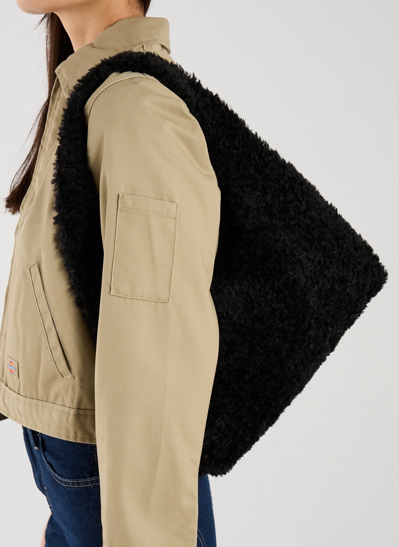 Textured Hobo Handbag AU PRINTEMPS PARIS Black