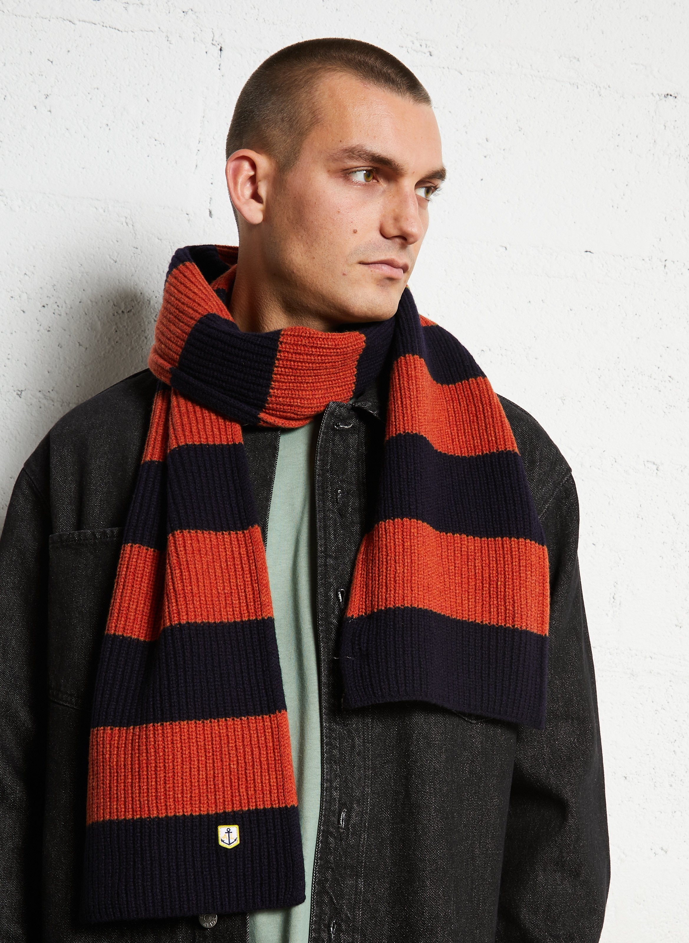 Echarpe en laine héritage  Navire-paprika chine h25