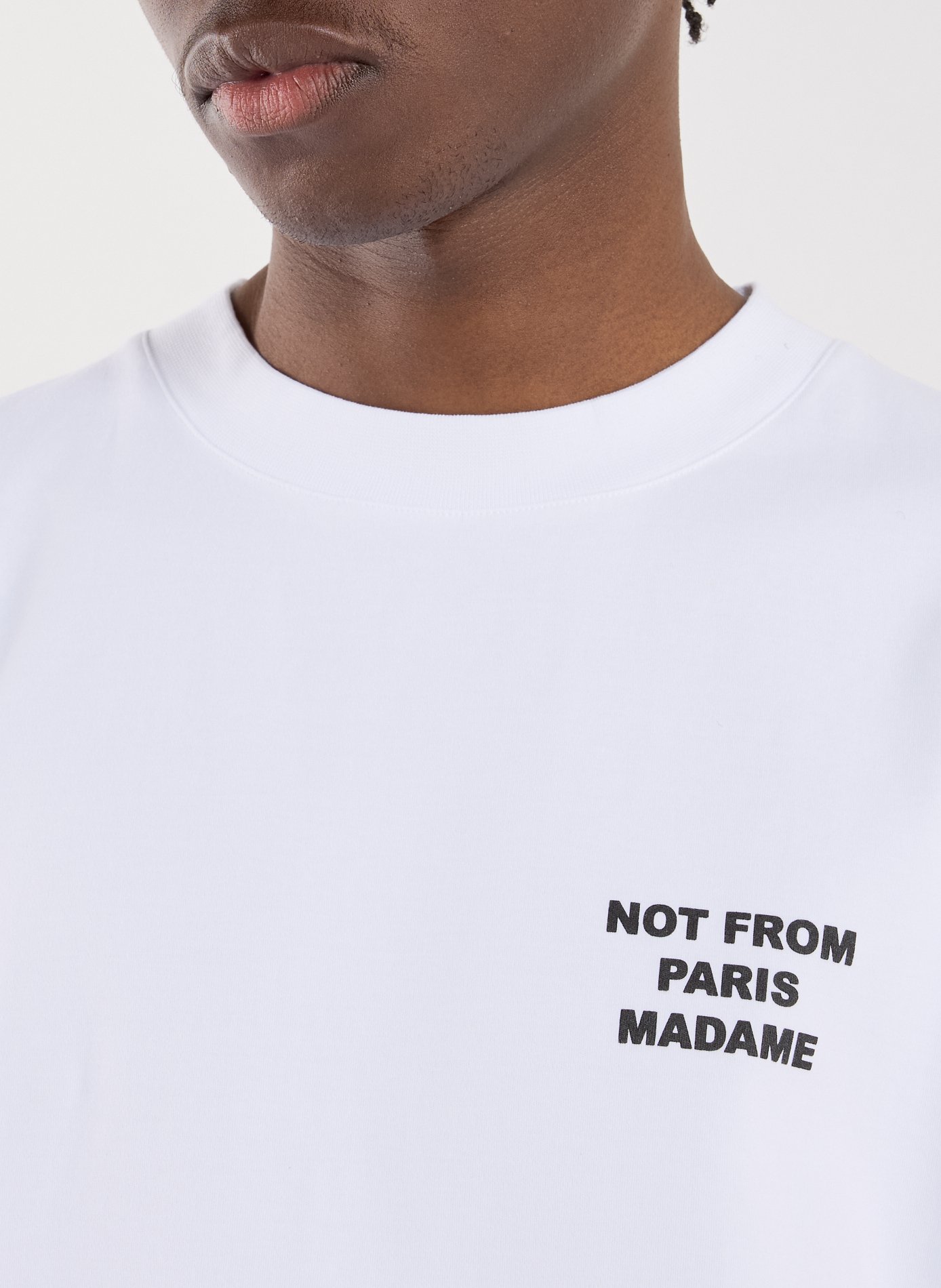 T-Shirt ample sérigraphié en coton DROLE DE MONSIEUR Blanc