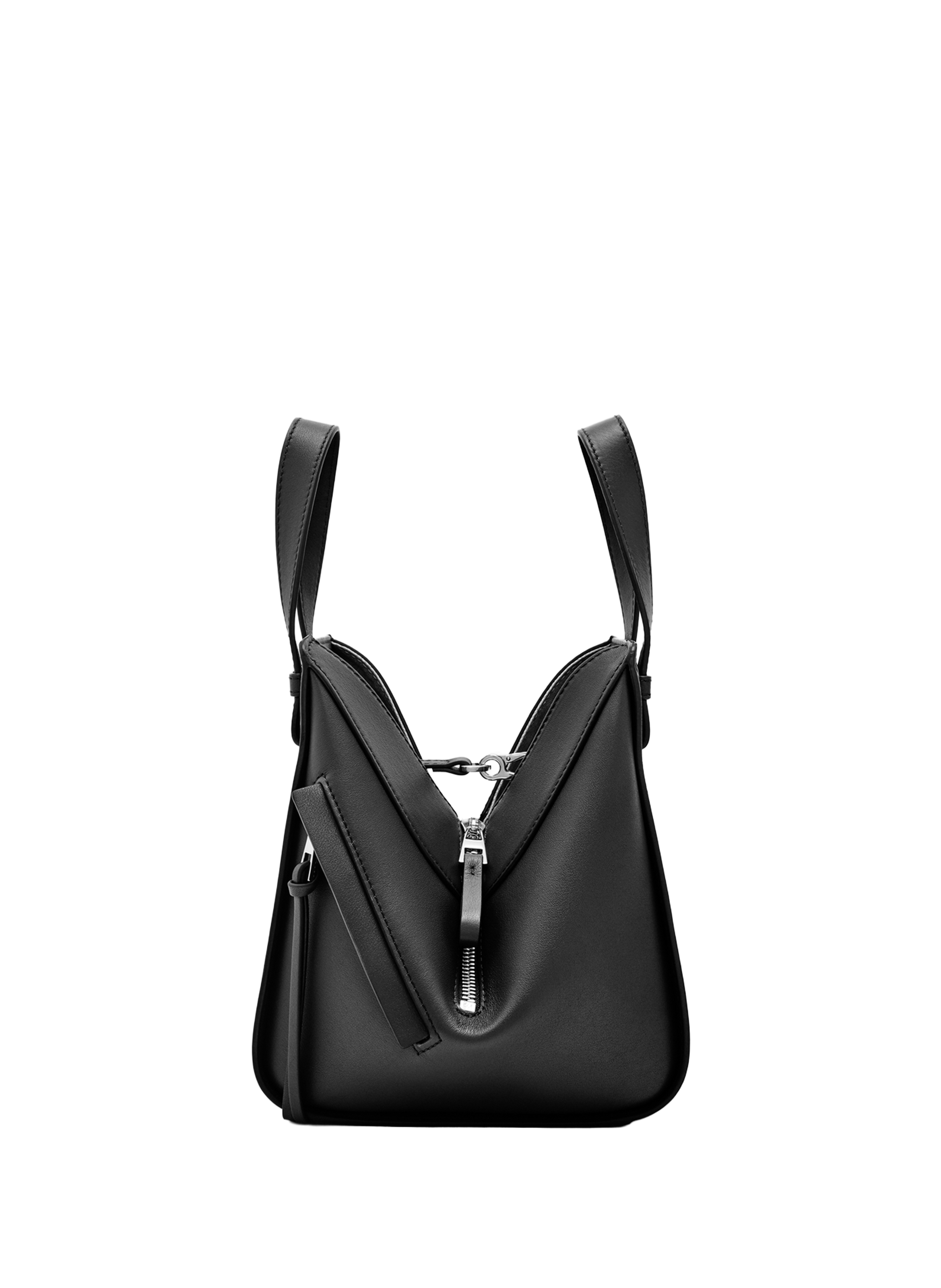 Sac Hammock Compact en cuir de veau classique LOEWE Noir