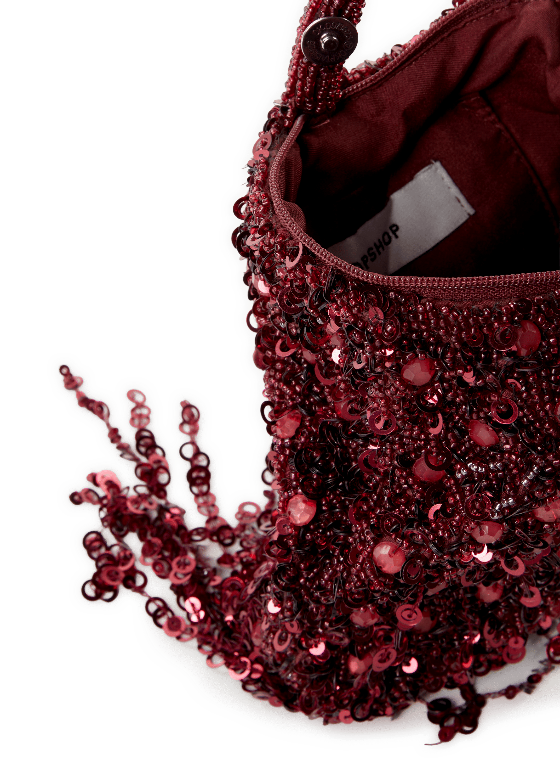 Sequin handbag TOPSHOP Red