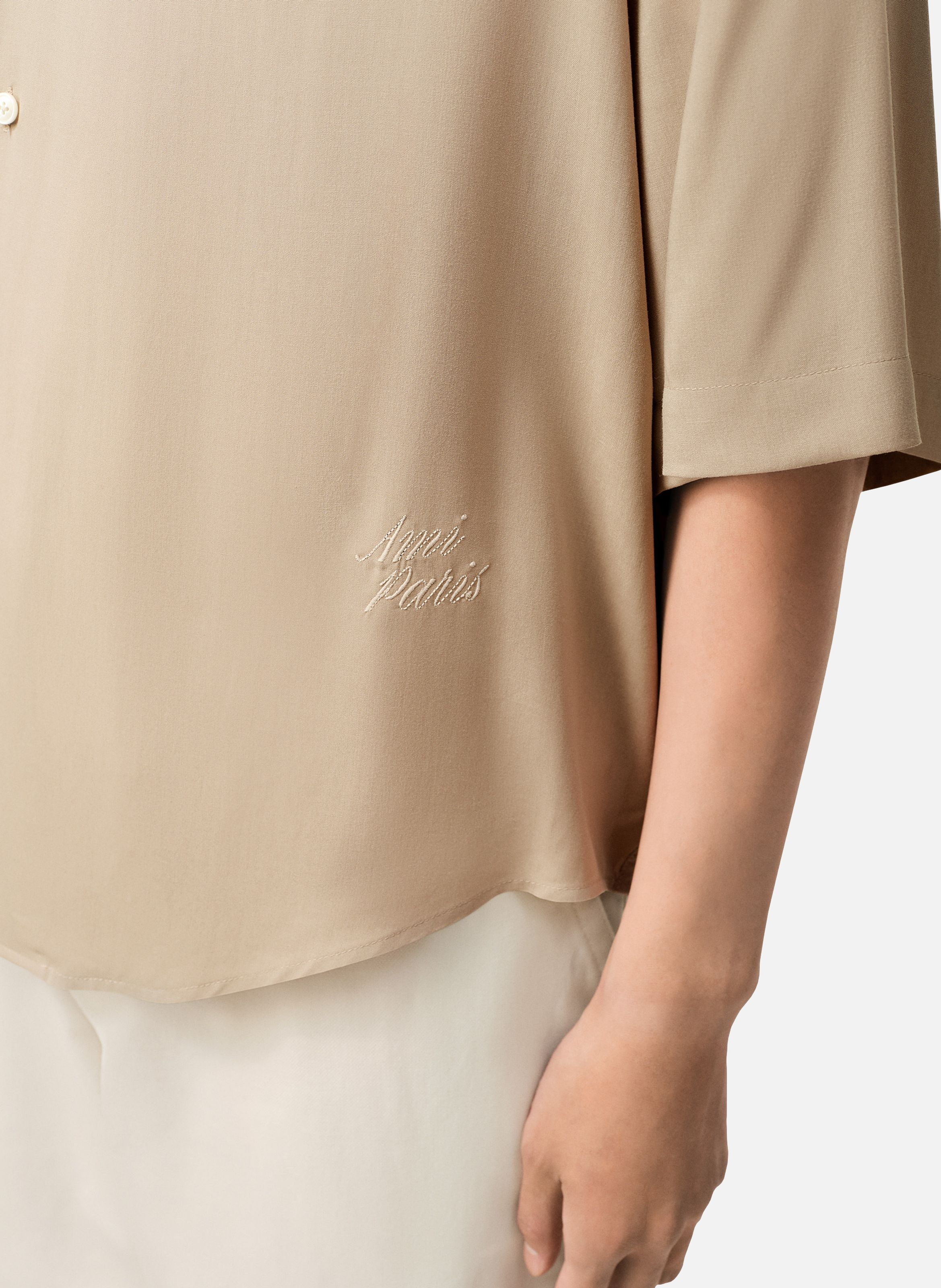 Chemise boxy manches courtes ami paris brodé AMI PARIS Beige