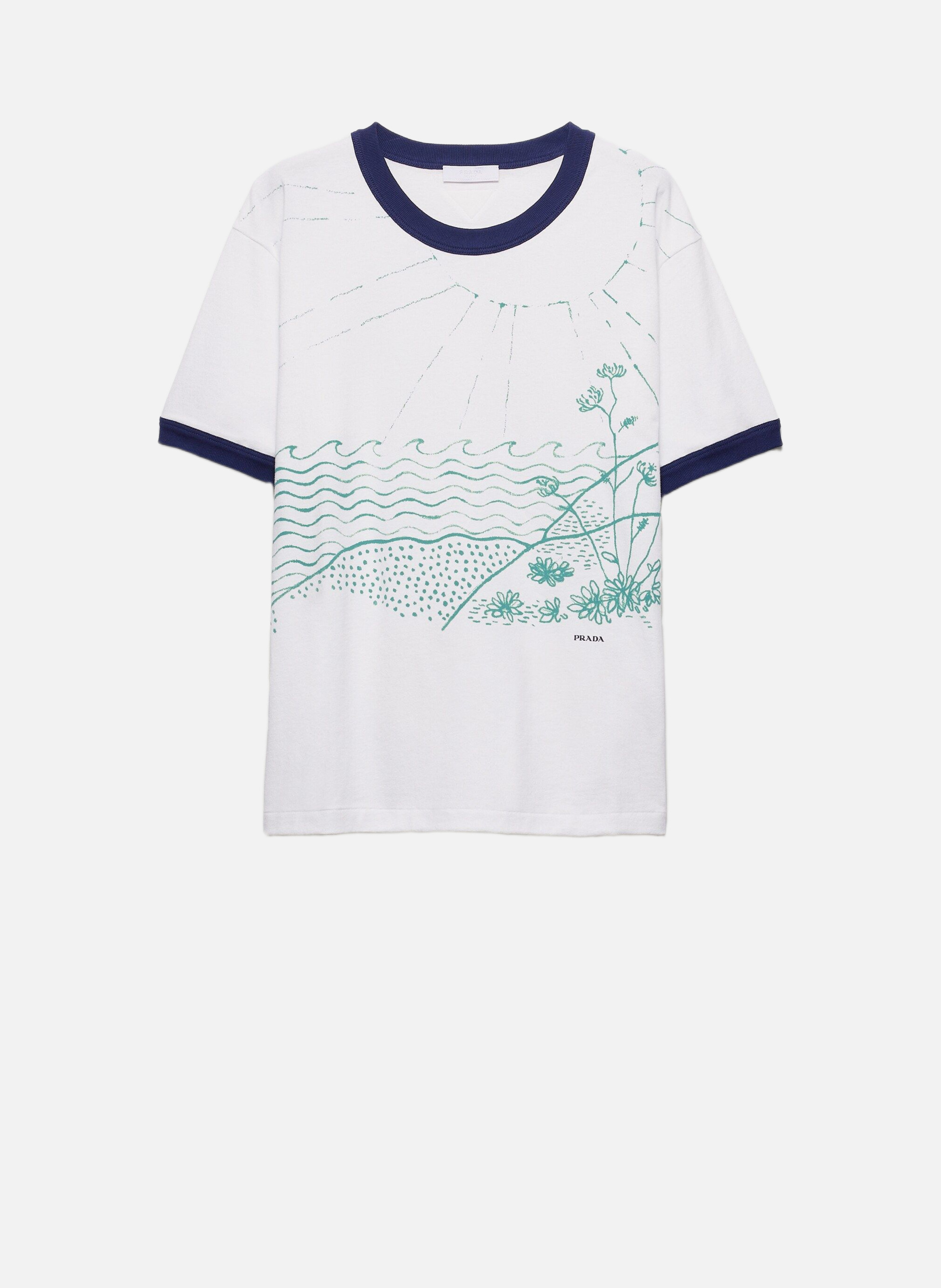 T-shirt en coton imprimé PRADA Blanc