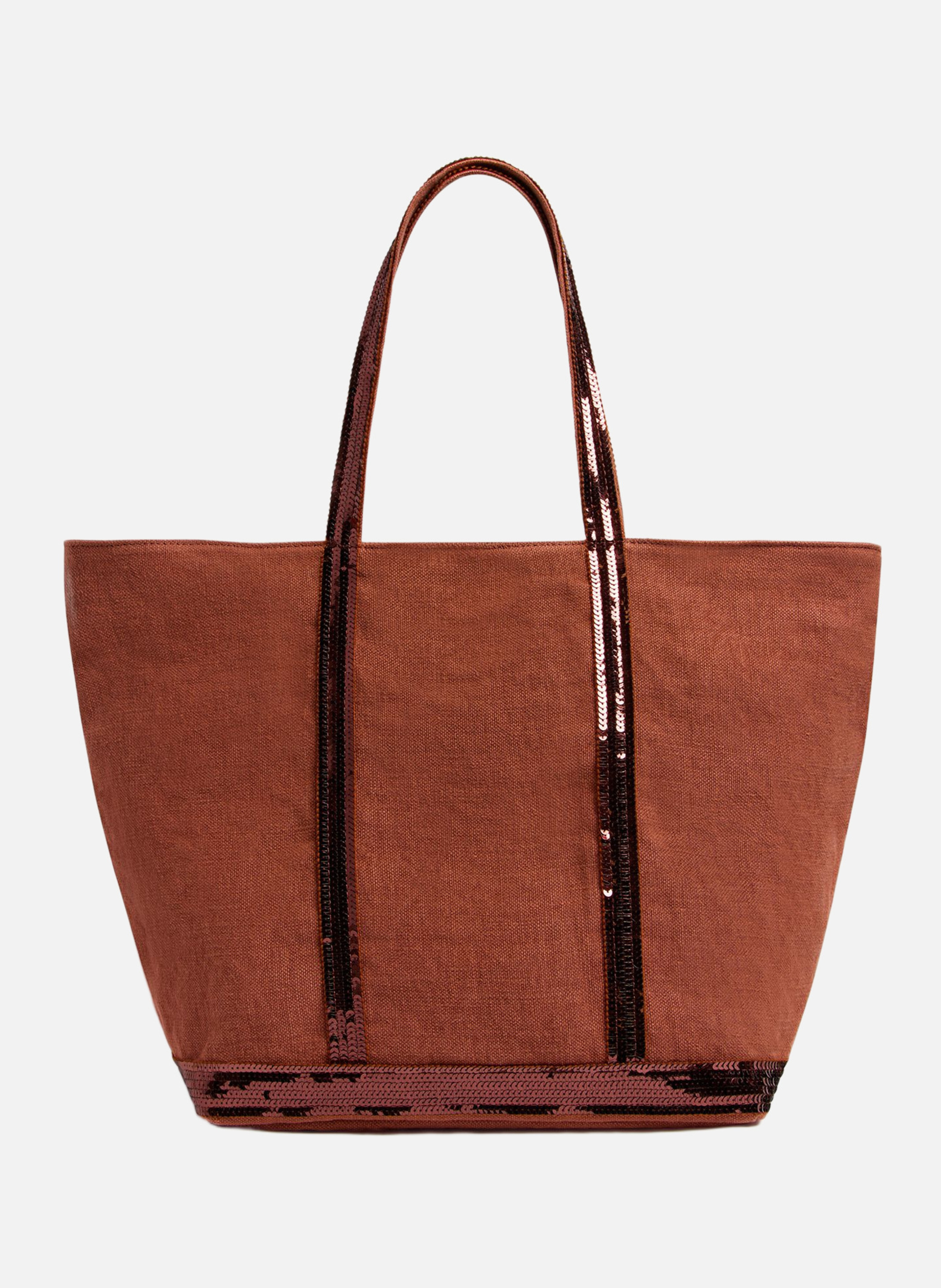 Cabas l zippé en lin  Brique