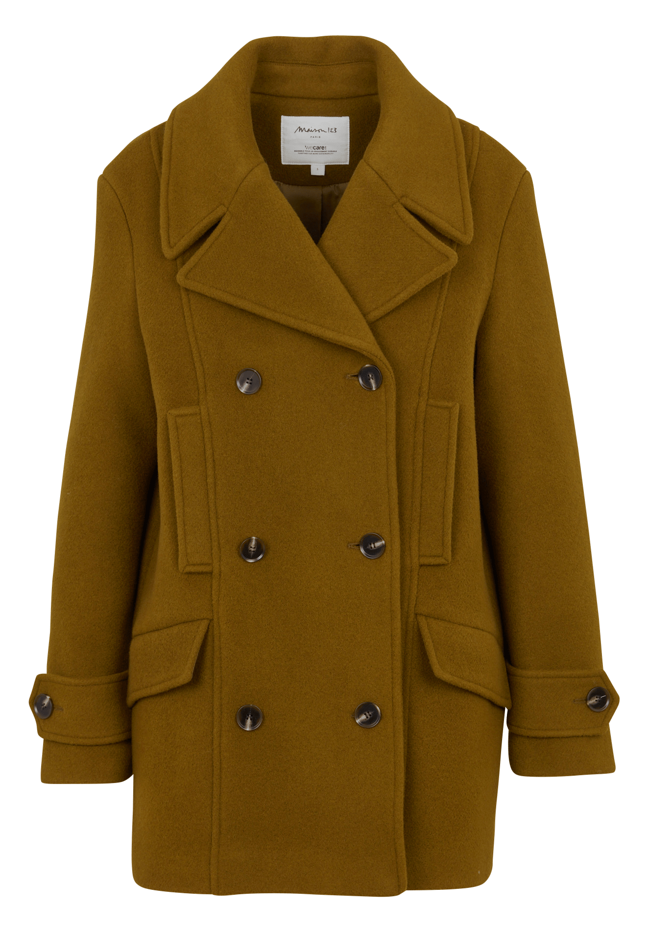 Manteau col tailleur en laine mélangée djanis MAISON 123 Vert