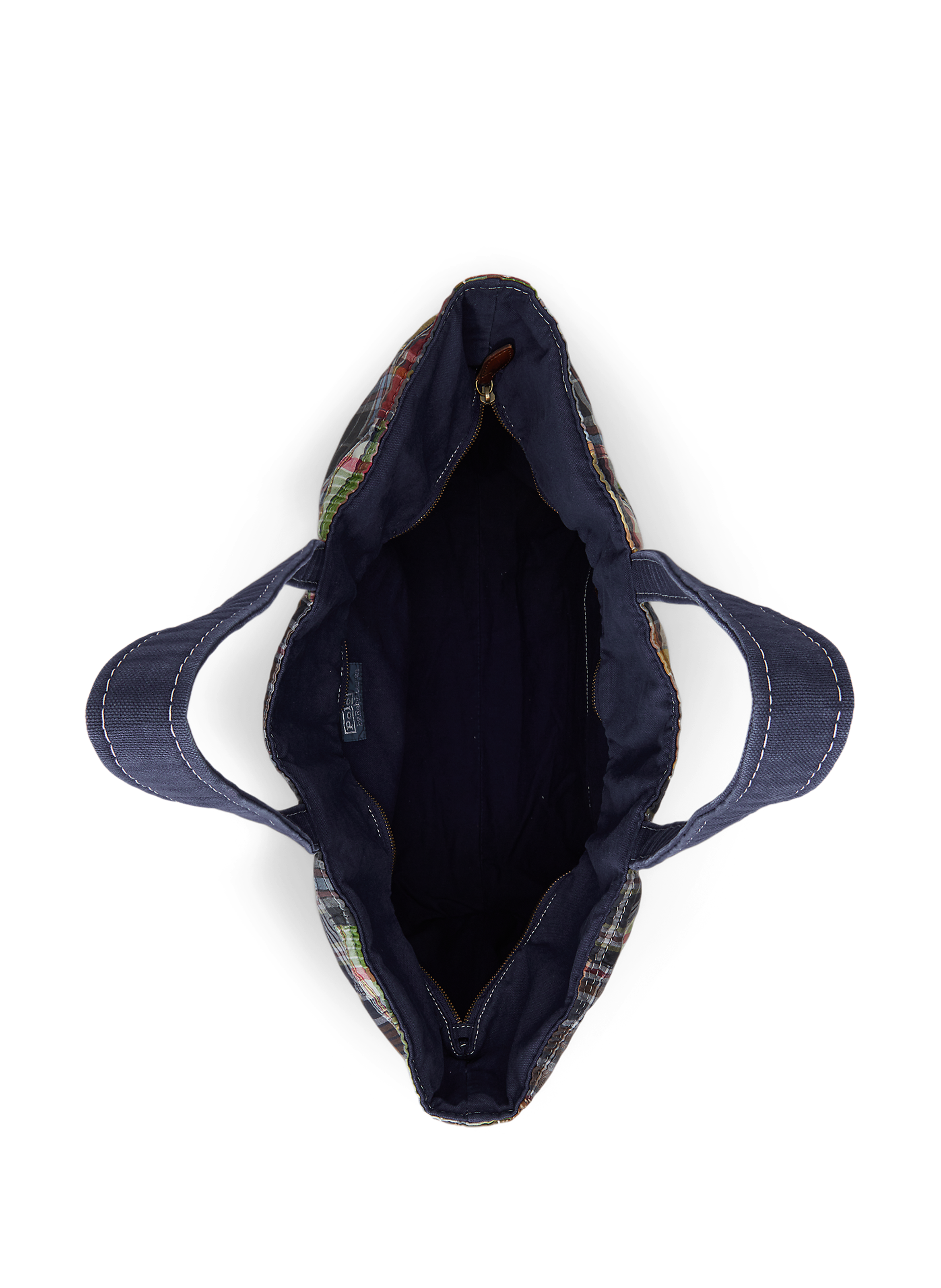 Checked cotton tote bag POLO RALPH LAUREN Blue