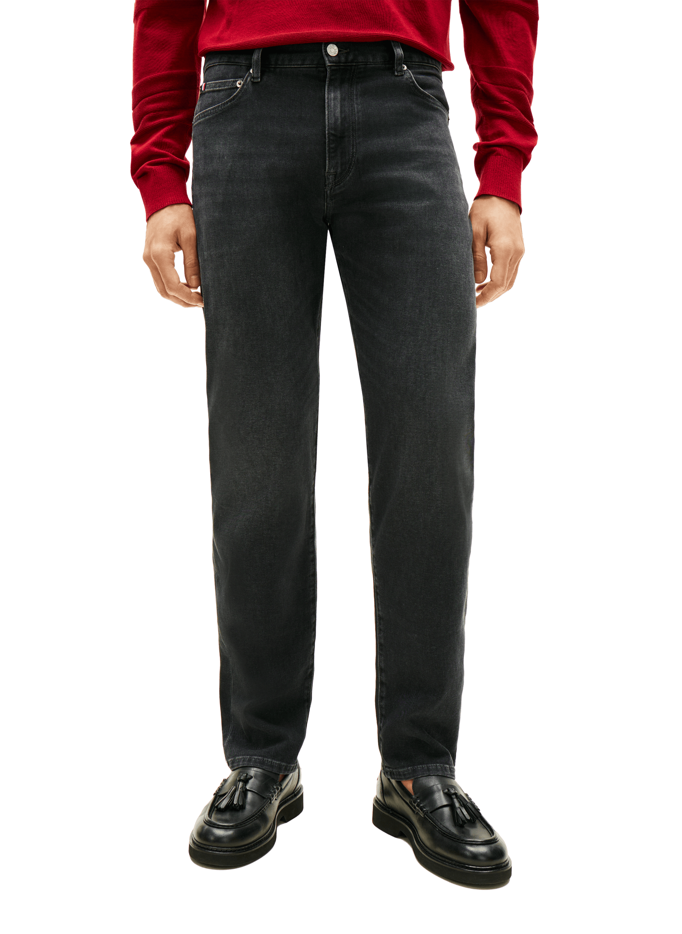Cotton-blend slim-fit jeans TOMMY HILFIGER Black