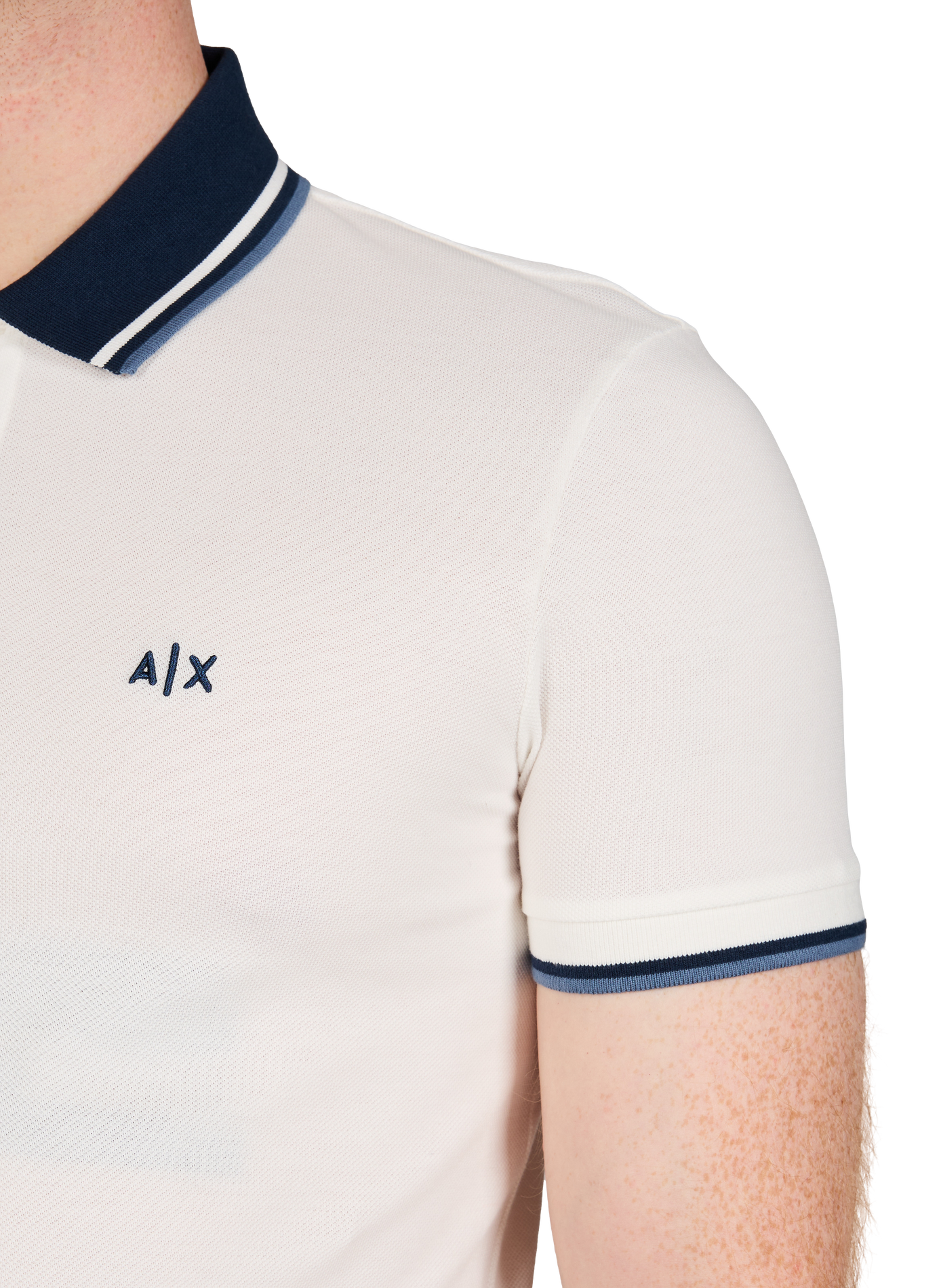 Polo à manches courtes en coton ARMANI EXCHANGE Blanc