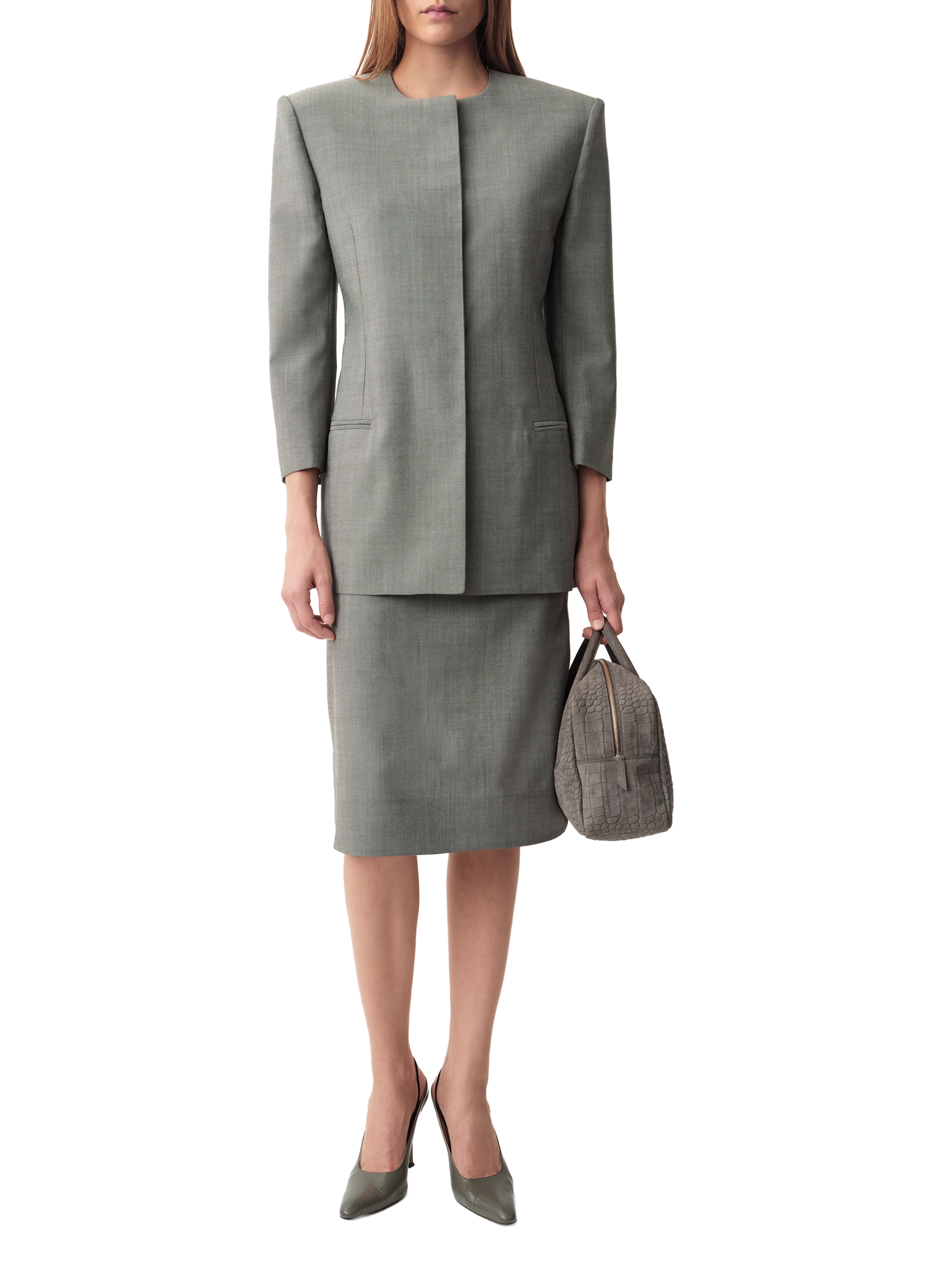 Veste blazer Parker en laine Calvin Klein Collection Gris