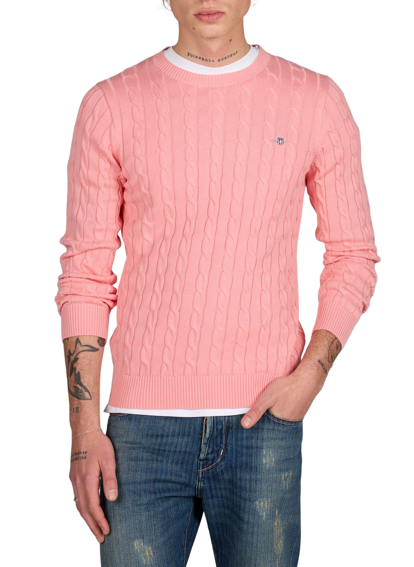 Cable knit jumper GANT Pink