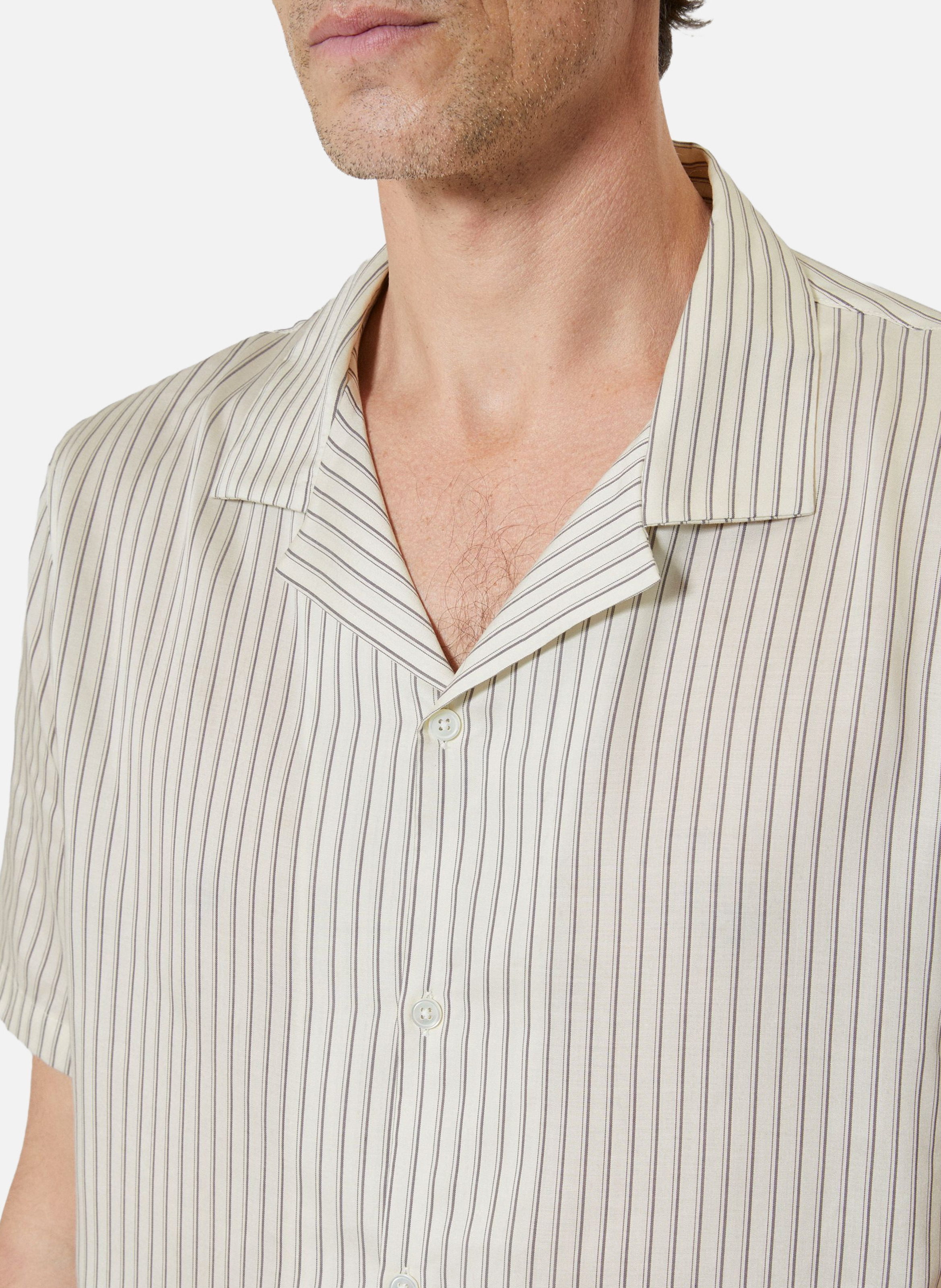 Chemise manches courtes rayée THE KOOPLES Blanc