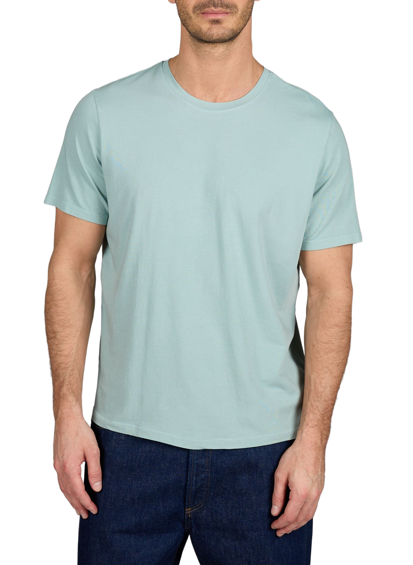 Straight-cut cotton-blend T-shirt with round neck 1789 CALA Green