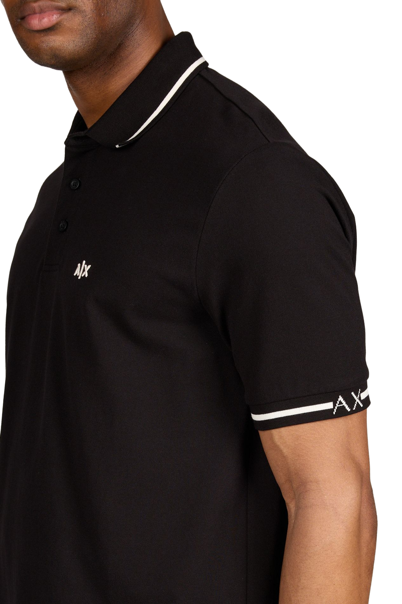 Short sleeve cotton polo shirt ARMANI EXCHANGE Black