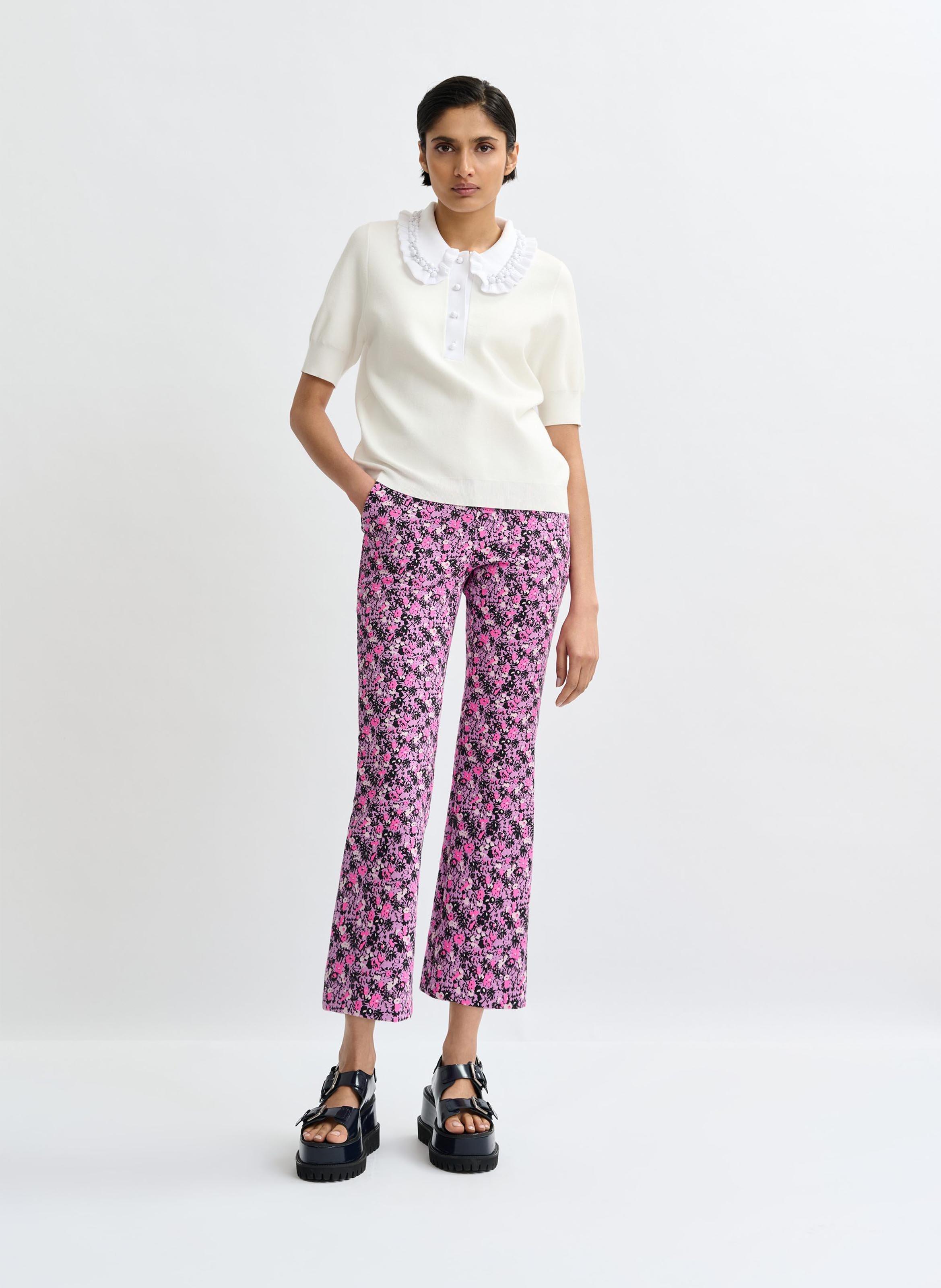 Polo manches courtes uni à volants jewelry ESSENTIEL ANTWERP Blanc