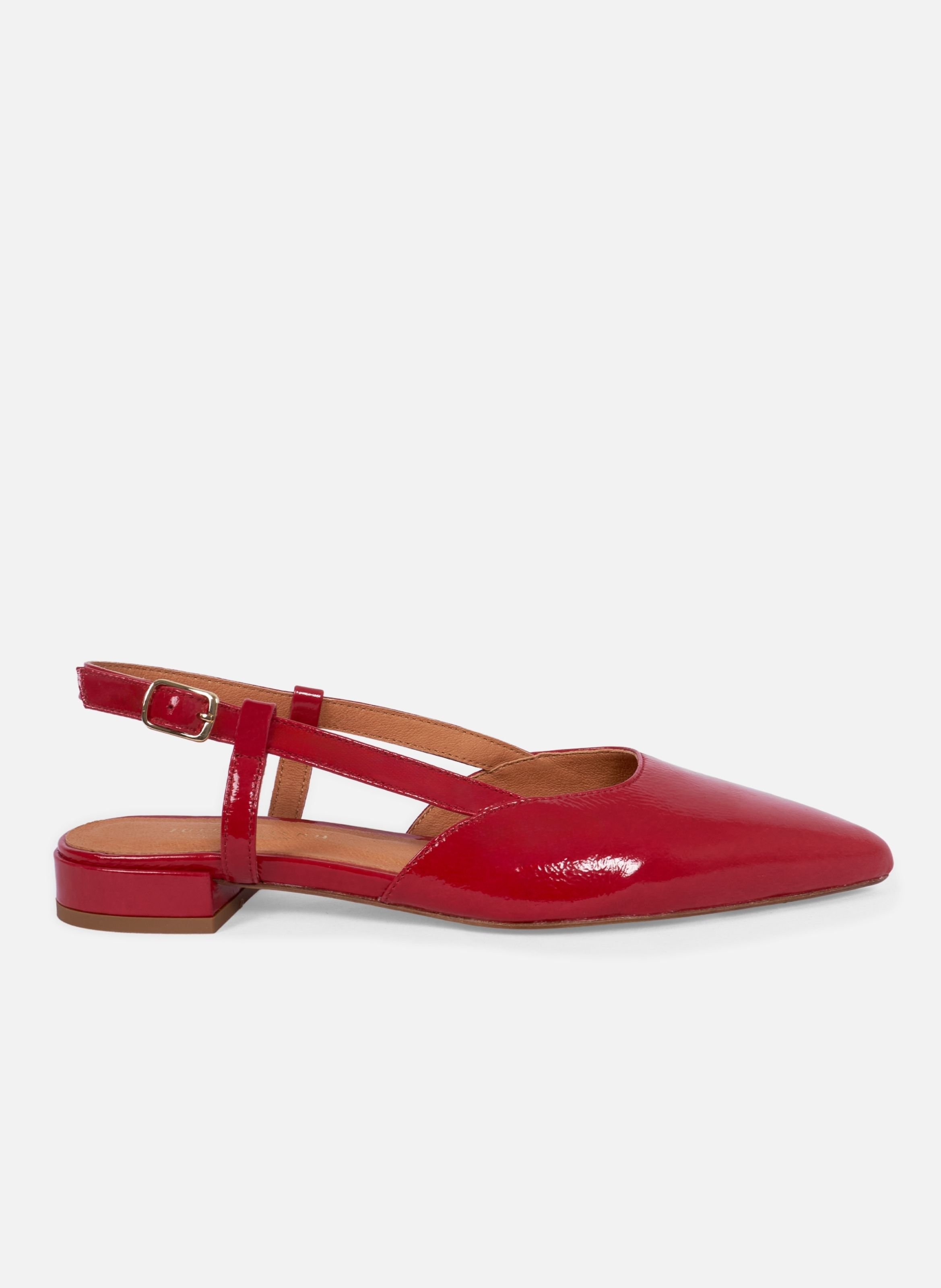 Ballerines slingback elise cuir vernis JULES & JENN Rouge