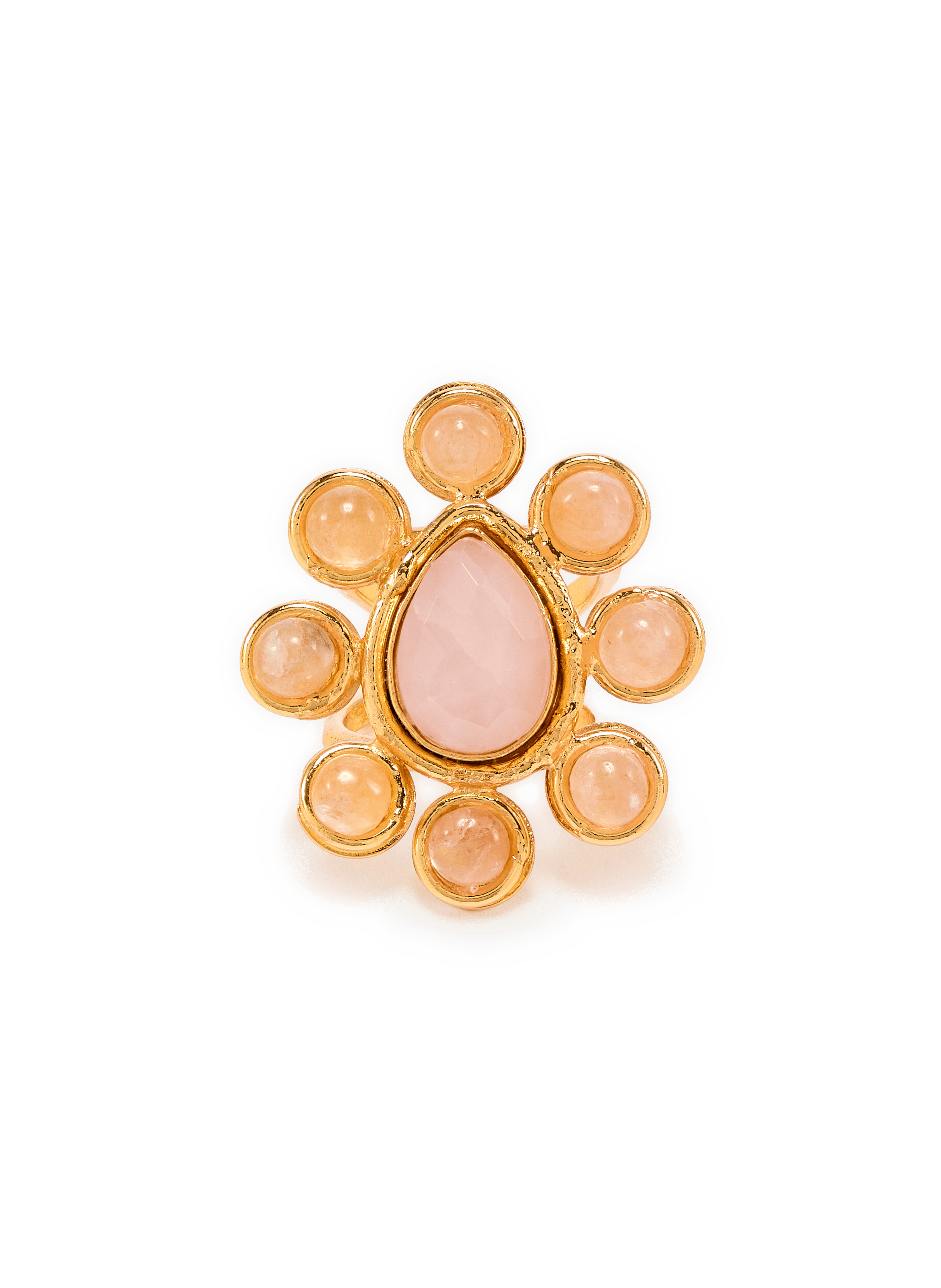 Brass and natural stone ring SYLVIA TOLEDANO Multicolour