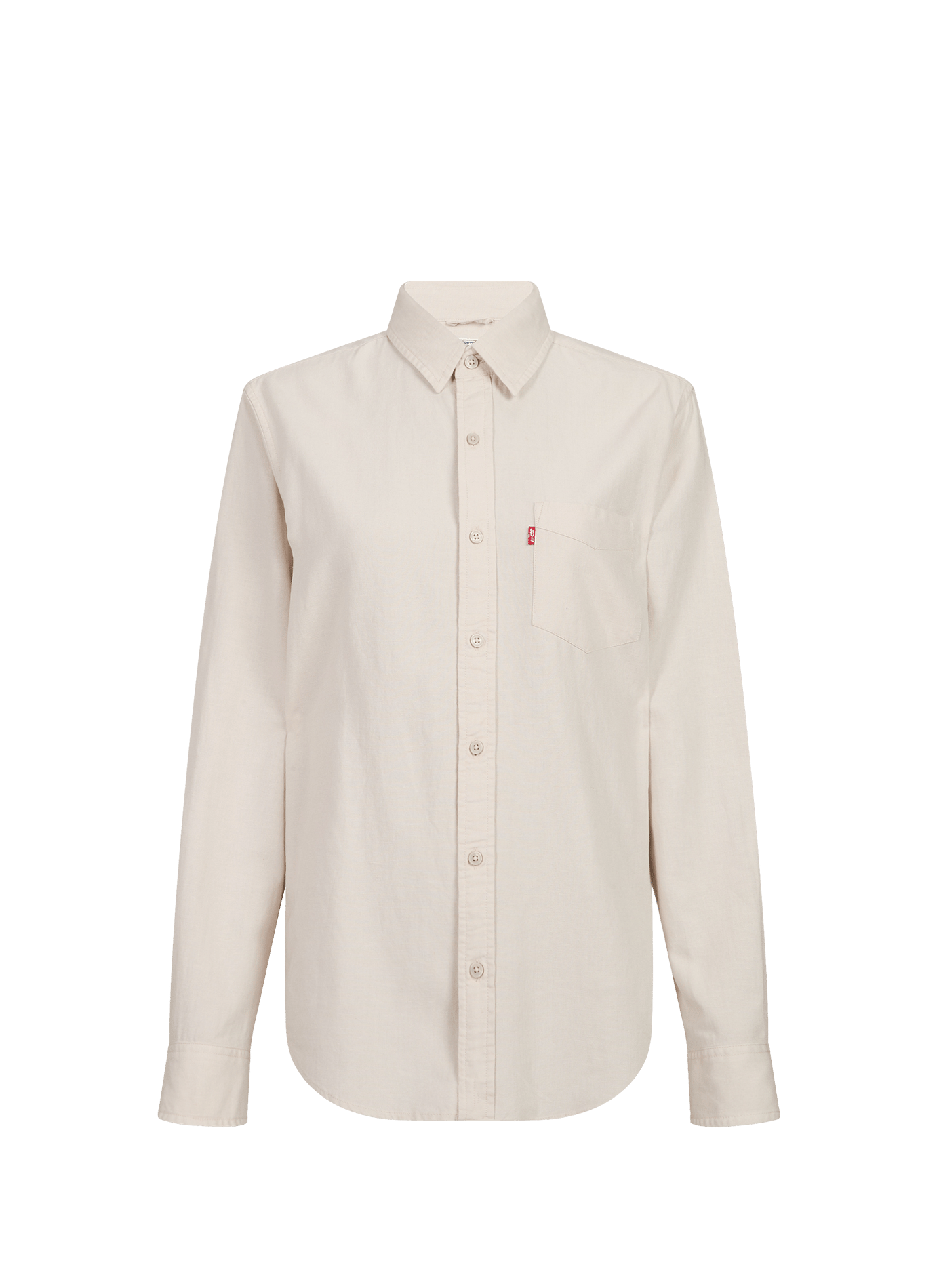 Effen overhemd met klassieke kraag van linnen en katoenmix LEVI'S Beige