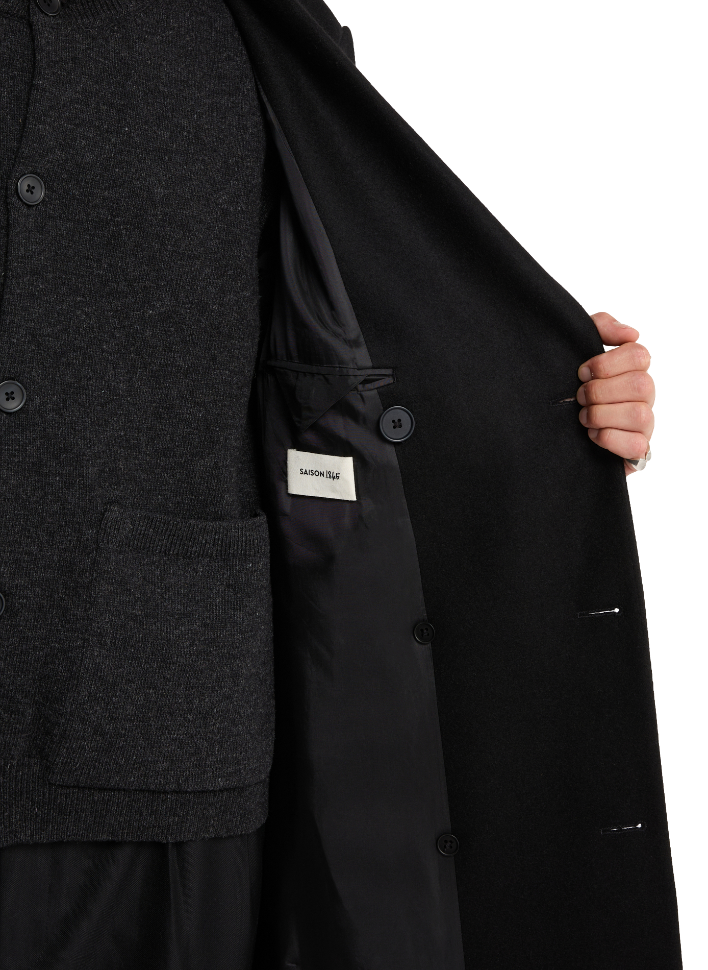Culti25 tailored collar wool coat SAISON 1865 Black