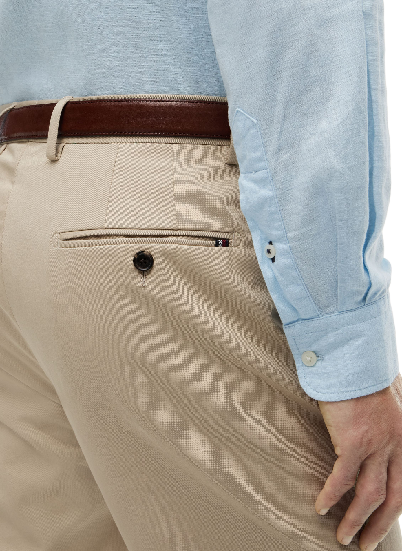 Pantalón de traje de algodón TOMMY HILFIGER Beige