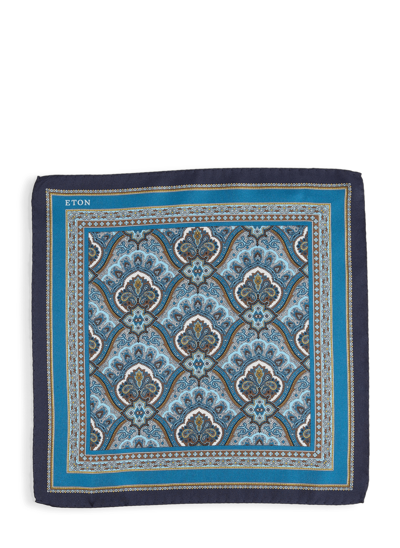 Seidentuch mit Druck ETON Blau