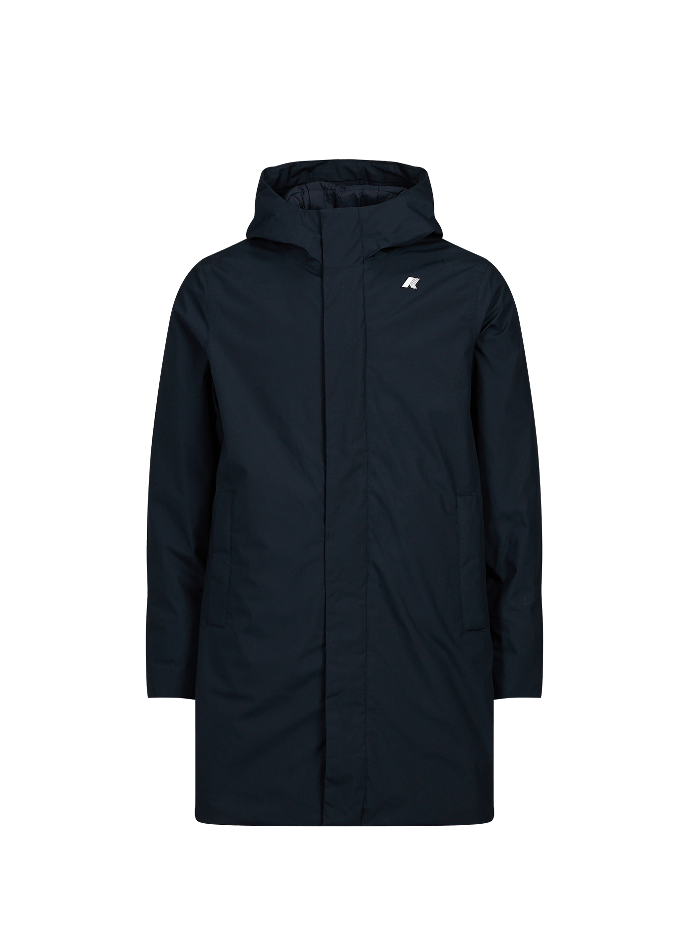 Parka droite en coton mélangé K-WAY Bleu