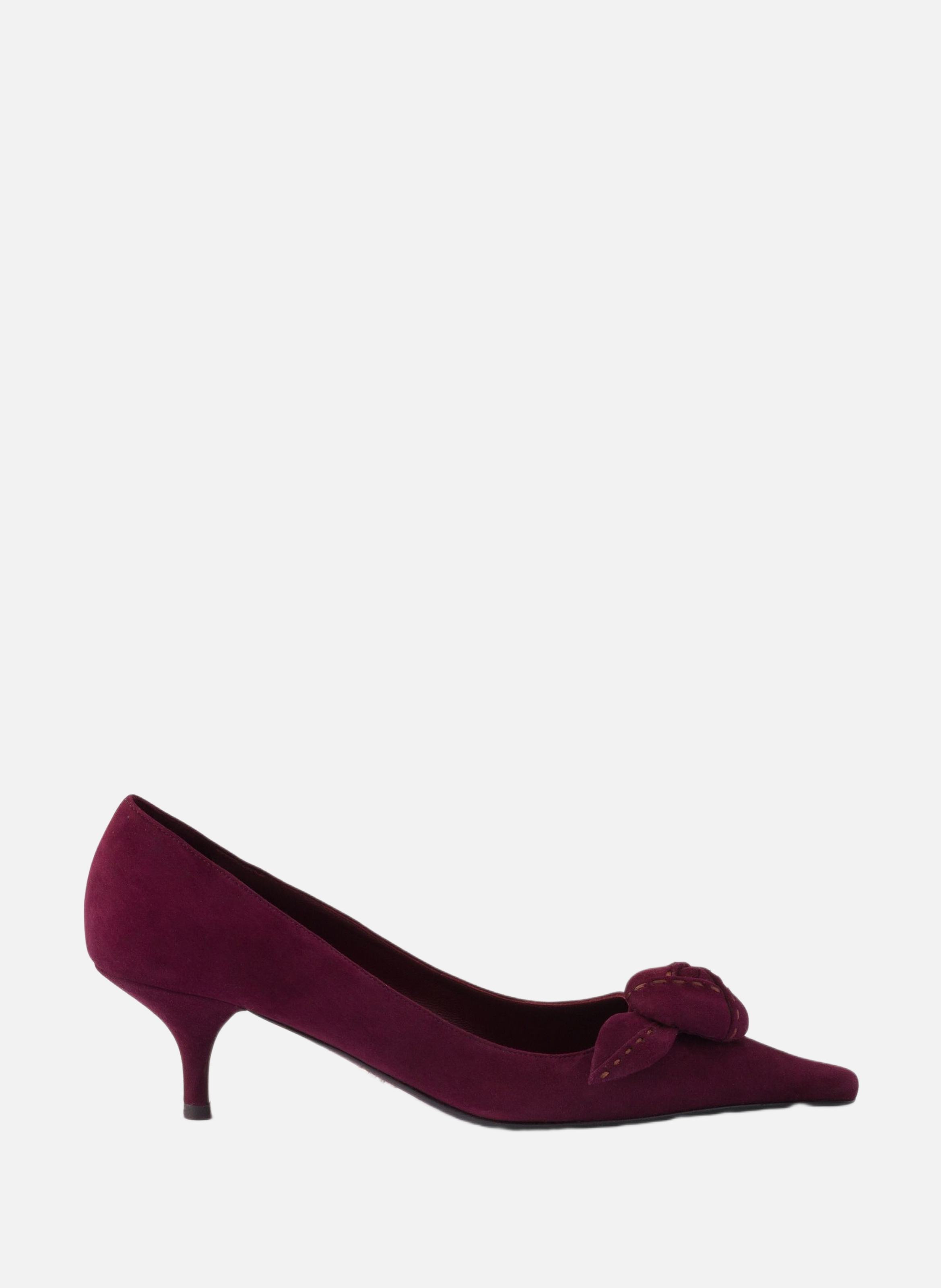 Escarpins en veau velours PRADA Rouge