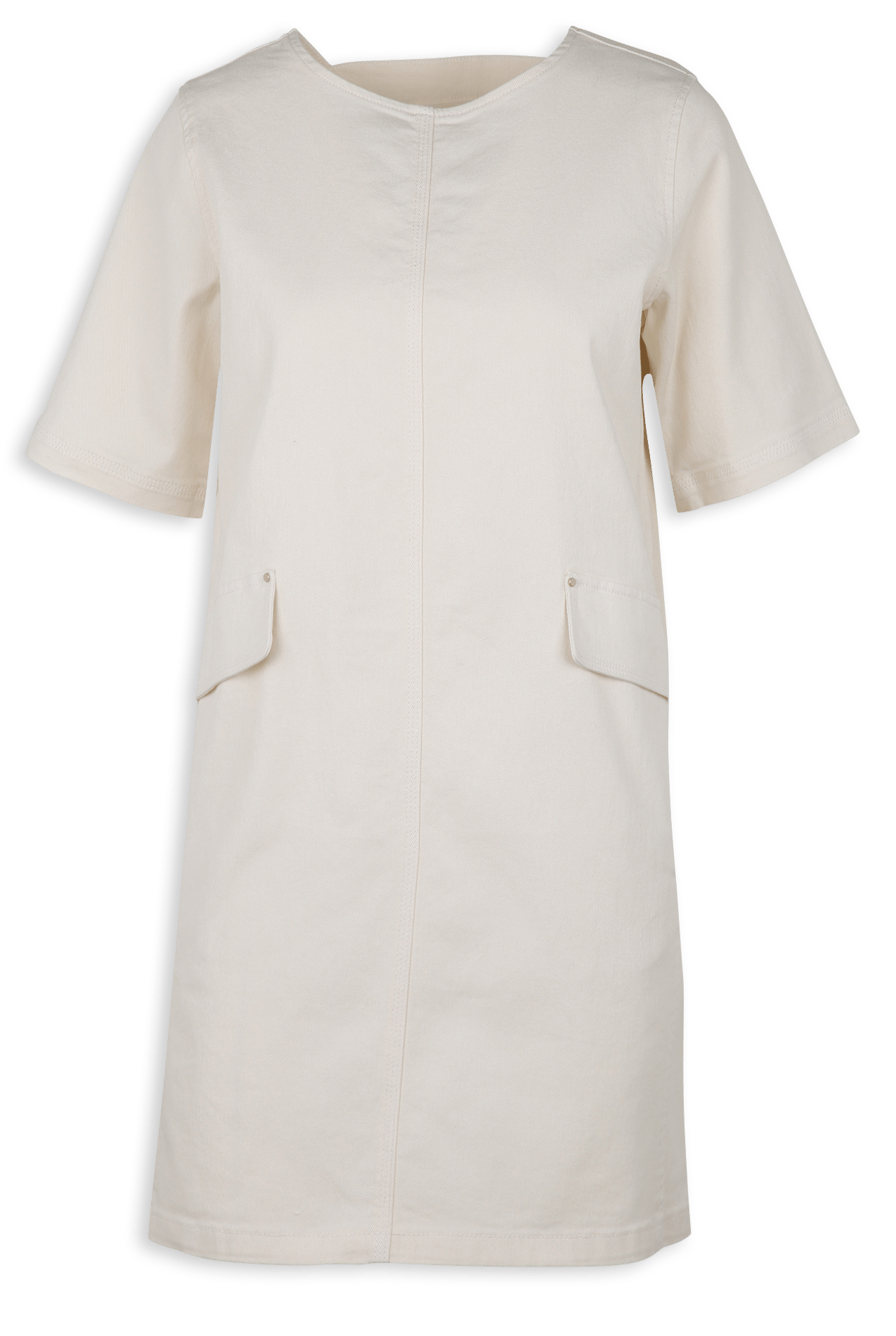 Robe courte col rond en coton mélangé balsa MAISON 123 Beige