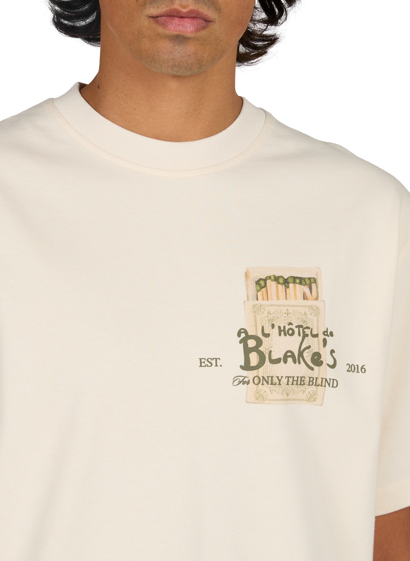 Printed cotton T-shirt ONLY THE BLIND Beige