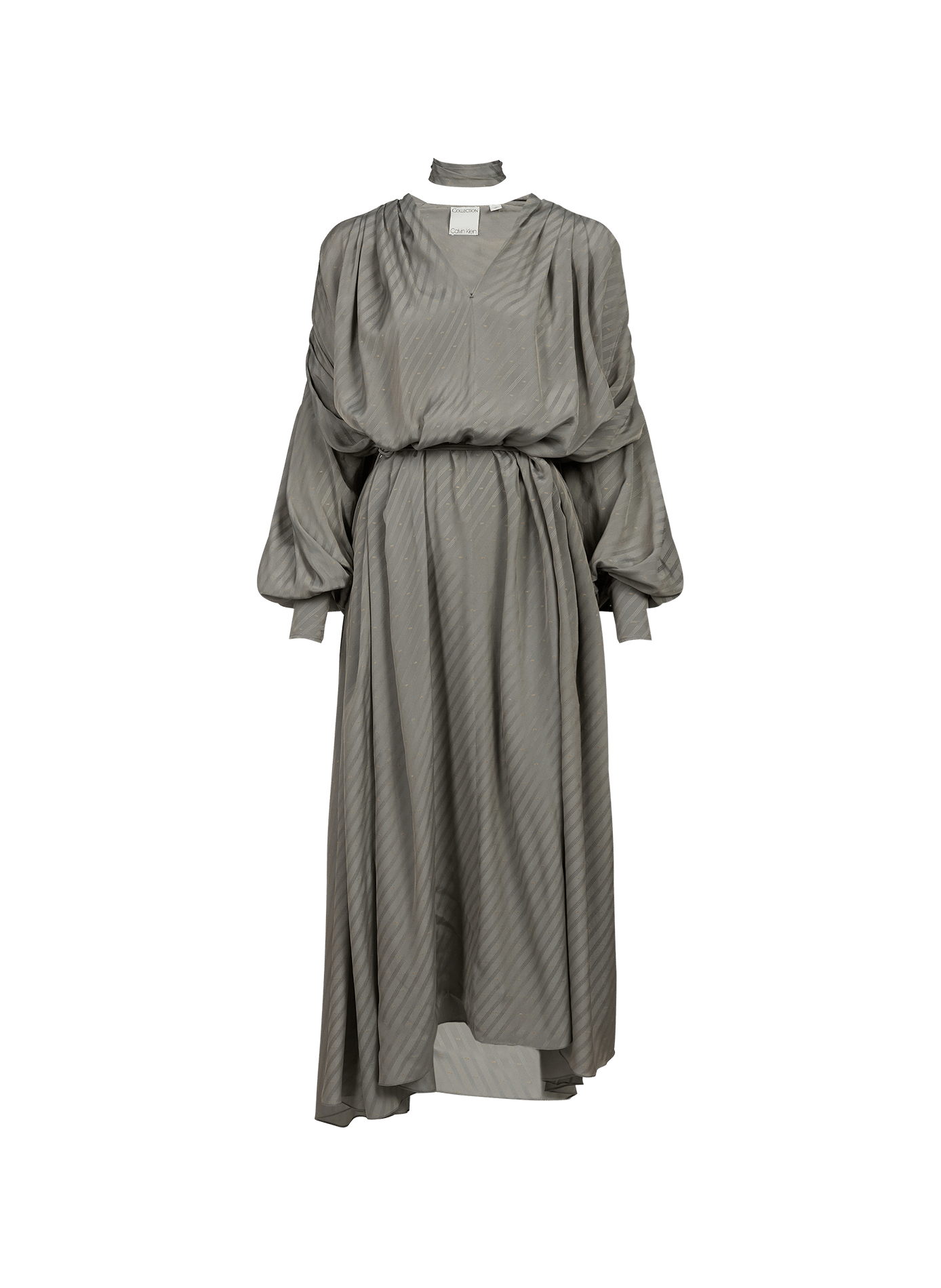 Weites Kleid mit V-Ausschnitt zum Binden CALVIN KLEIN COLLECTION Grau