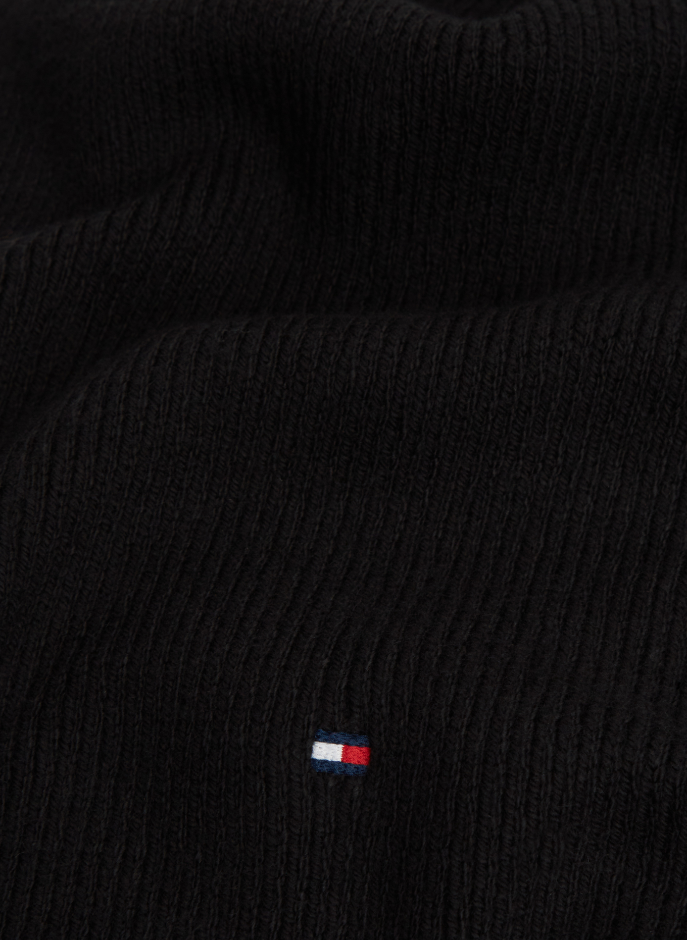 Echarpe côtelée en coton mélangé TOMMY HILFIGER Noir