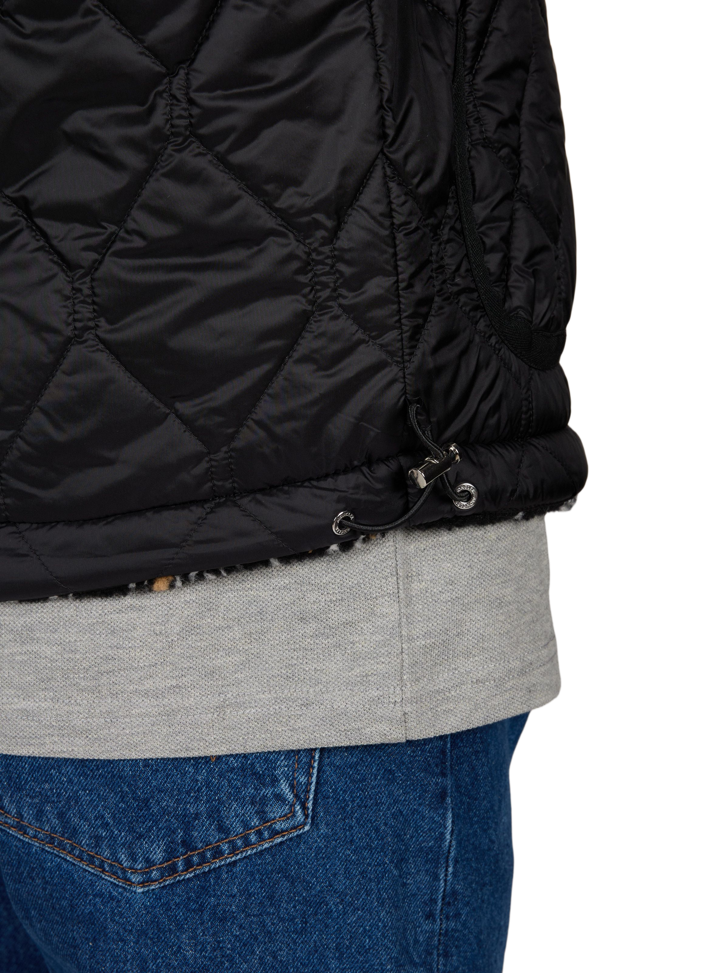 Vest recht opstaande kraag mouwloos gewatteerd MONCLER Grijs