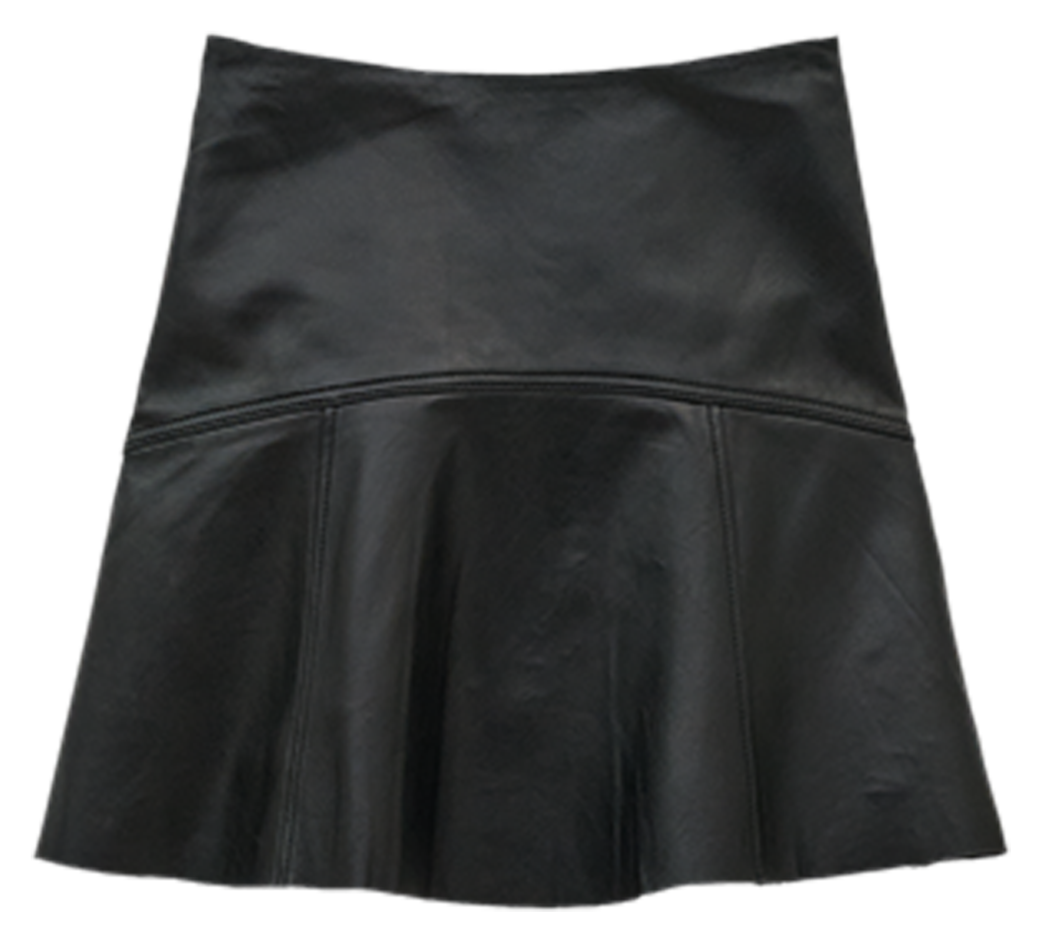 Jupe courte à basques en cuir seva BA&SH Noir