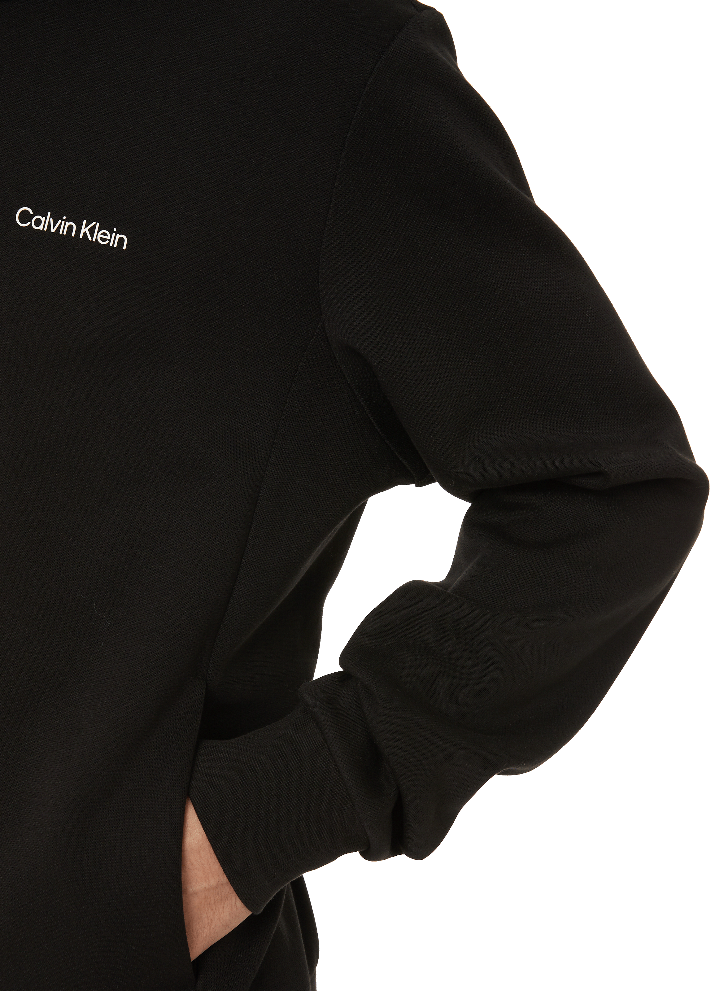 Recycled polyester and cotton hoodie CALVIN KLEIN Black
