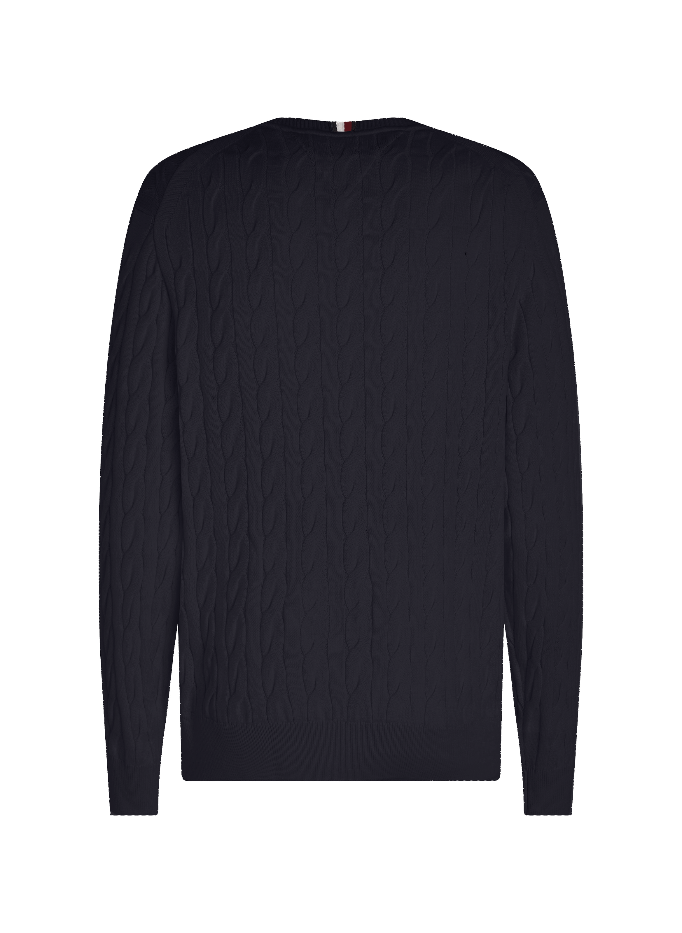 Pull en maille torsadée en coton TOMMY HILFIGER Bleu