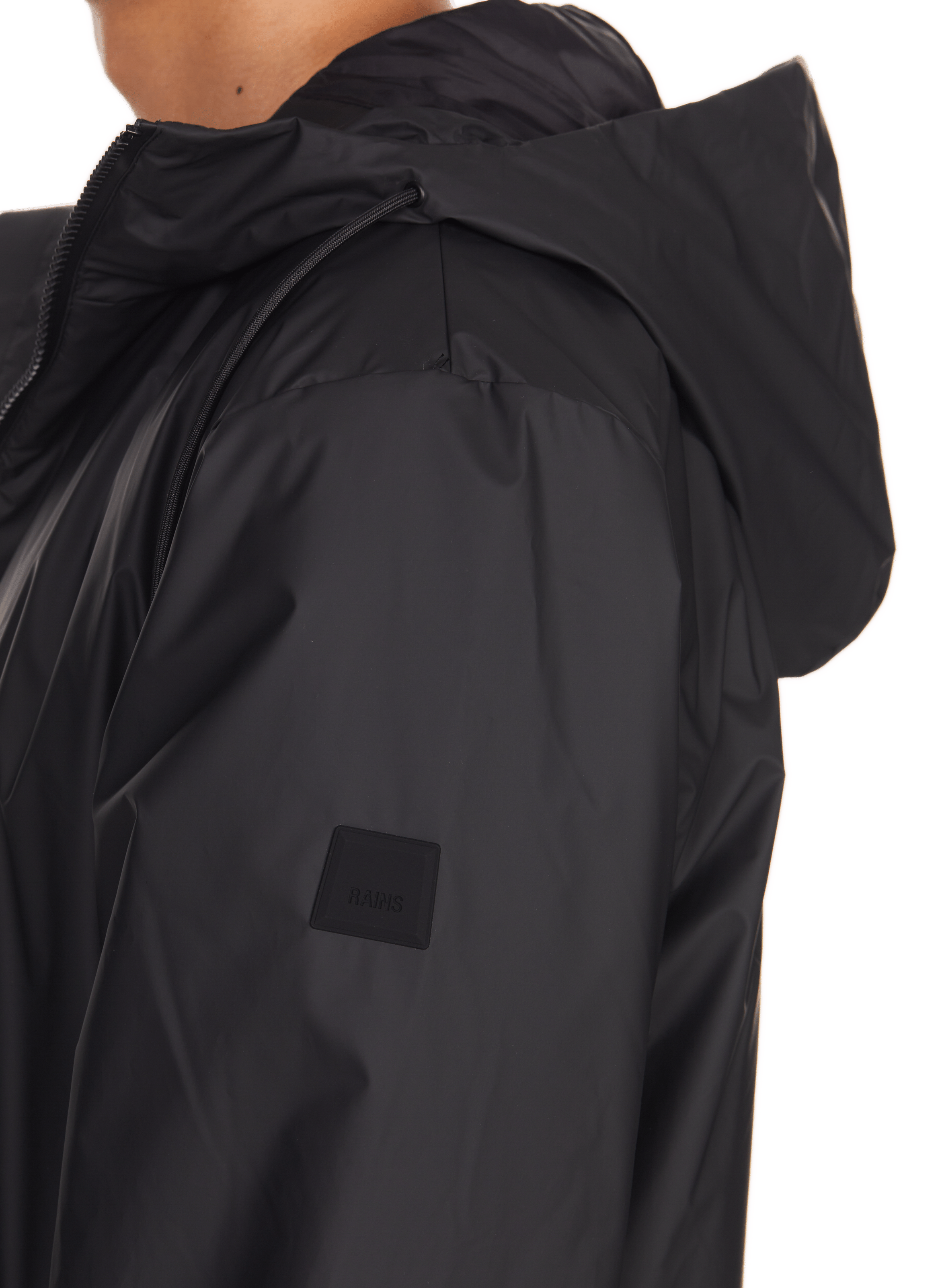 Imperméable uni à capuche RAINS Noir