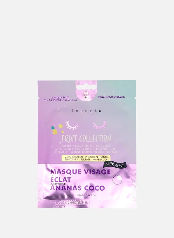 Collection fruit - Masque visage éclat - Ananas coco by INUWET INUWET Collection fruit - Masque visage éclat - Ananas coco