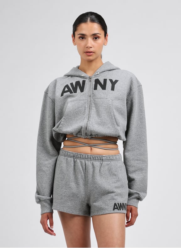 Sweatshirt cache-cœur en coton Gris by ALEXANDER WANG ALEXANDER WANG Sweatshirt cache-cœur en coton Gris