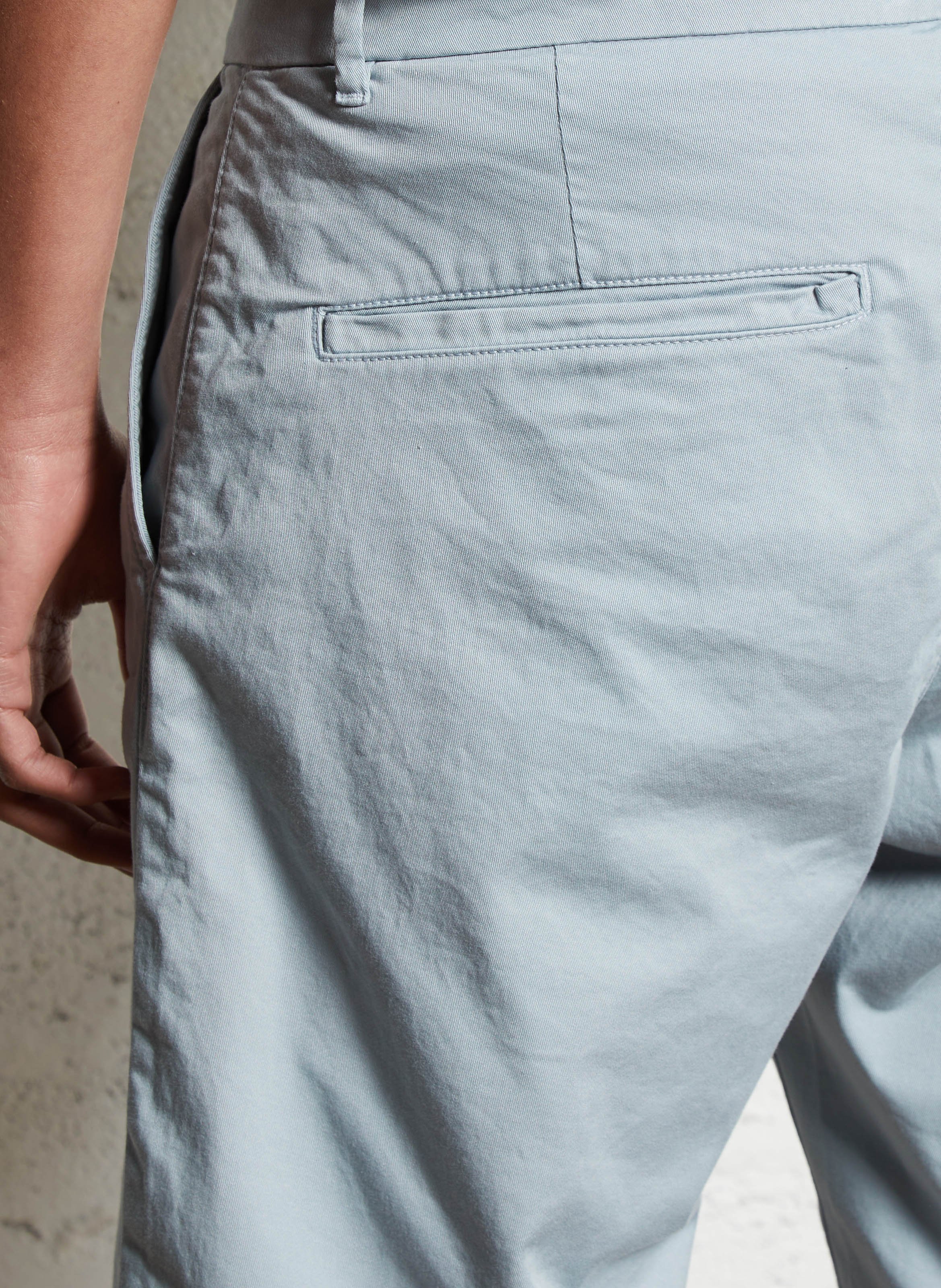 Bermuda droit en coton mélangé Bleu