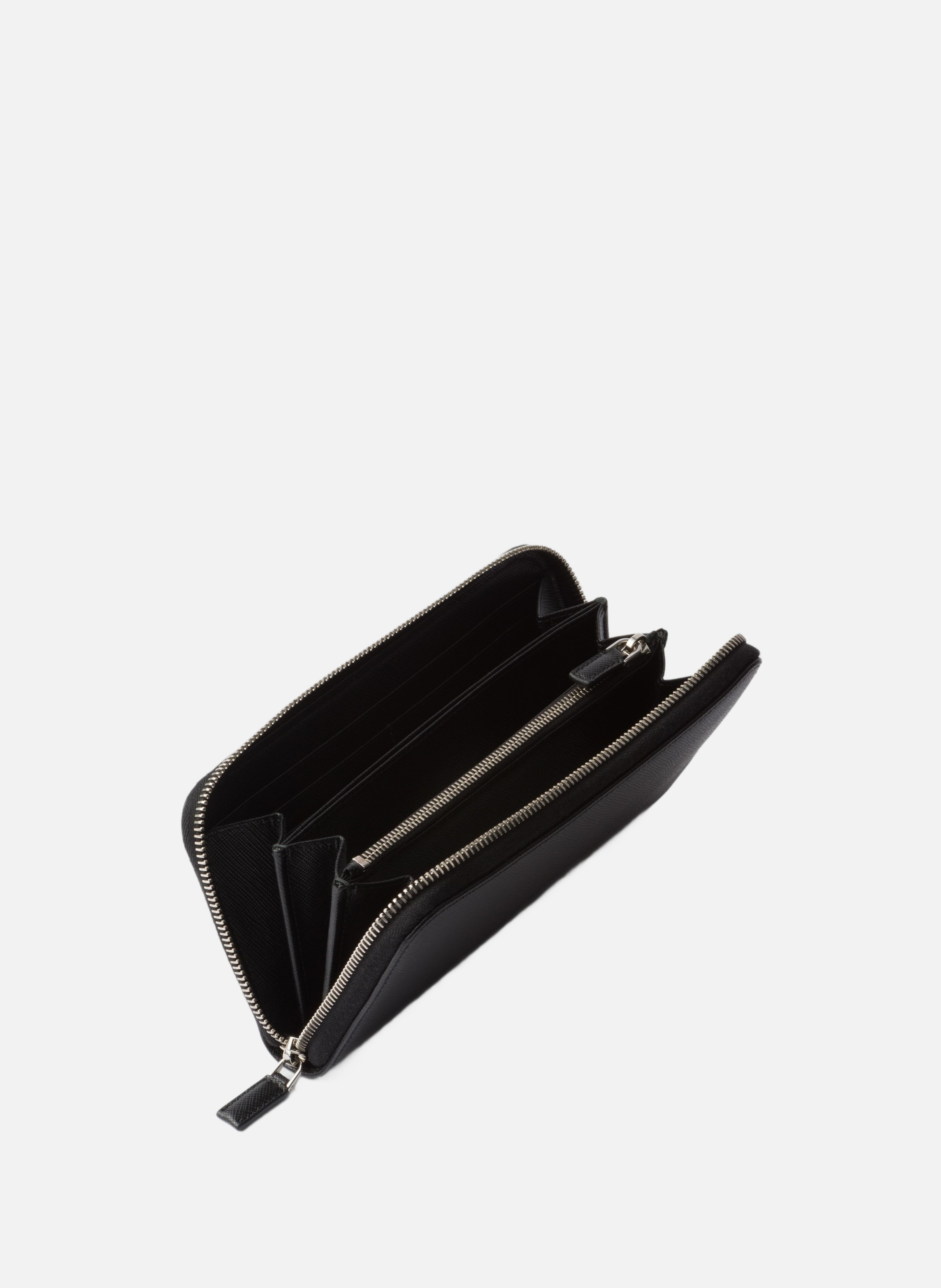 Portefeuille en cuir saffiano PRADA Noir