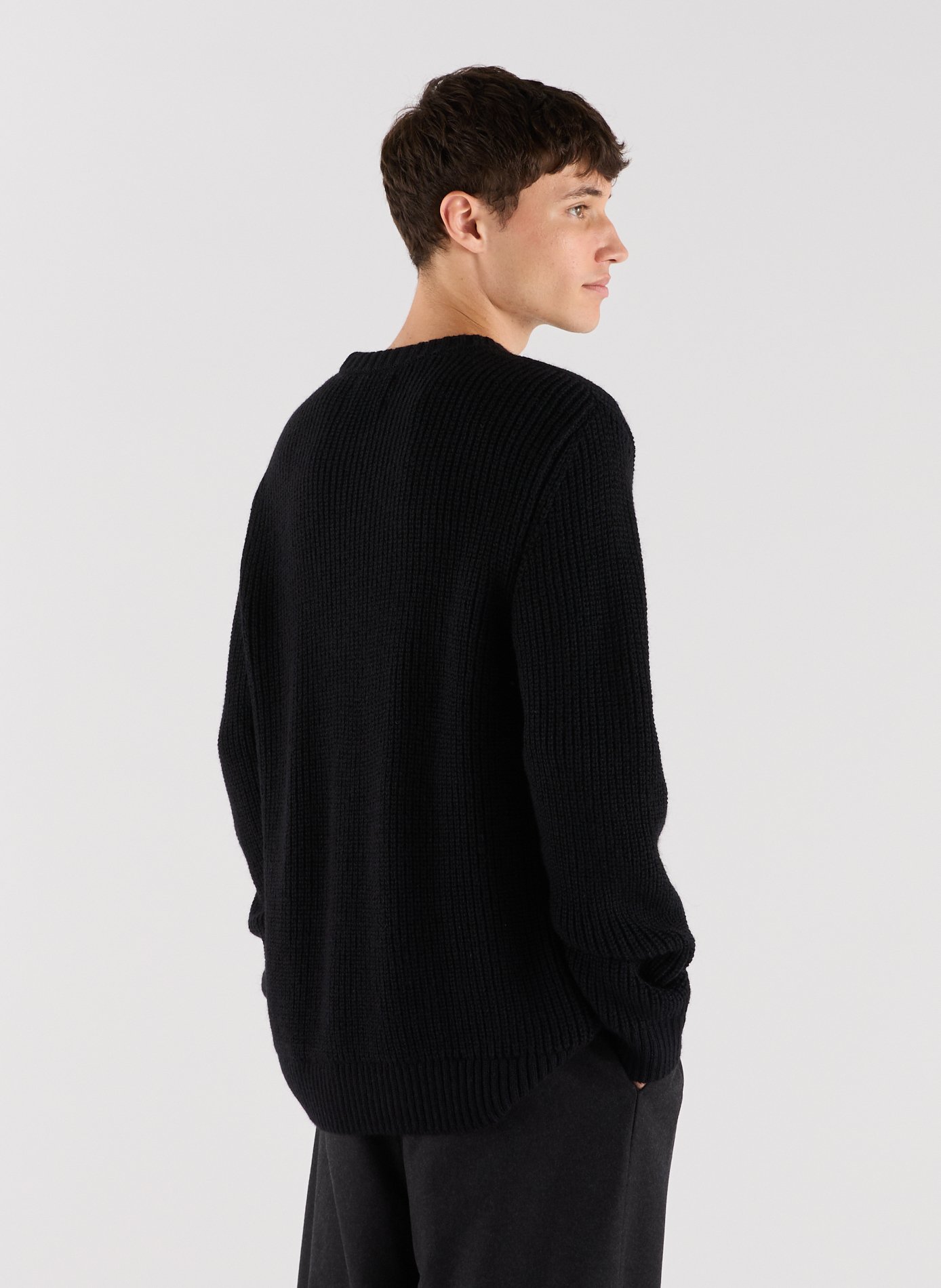 Round-neck sweater in ribbed knit SAISON 1865 Blue